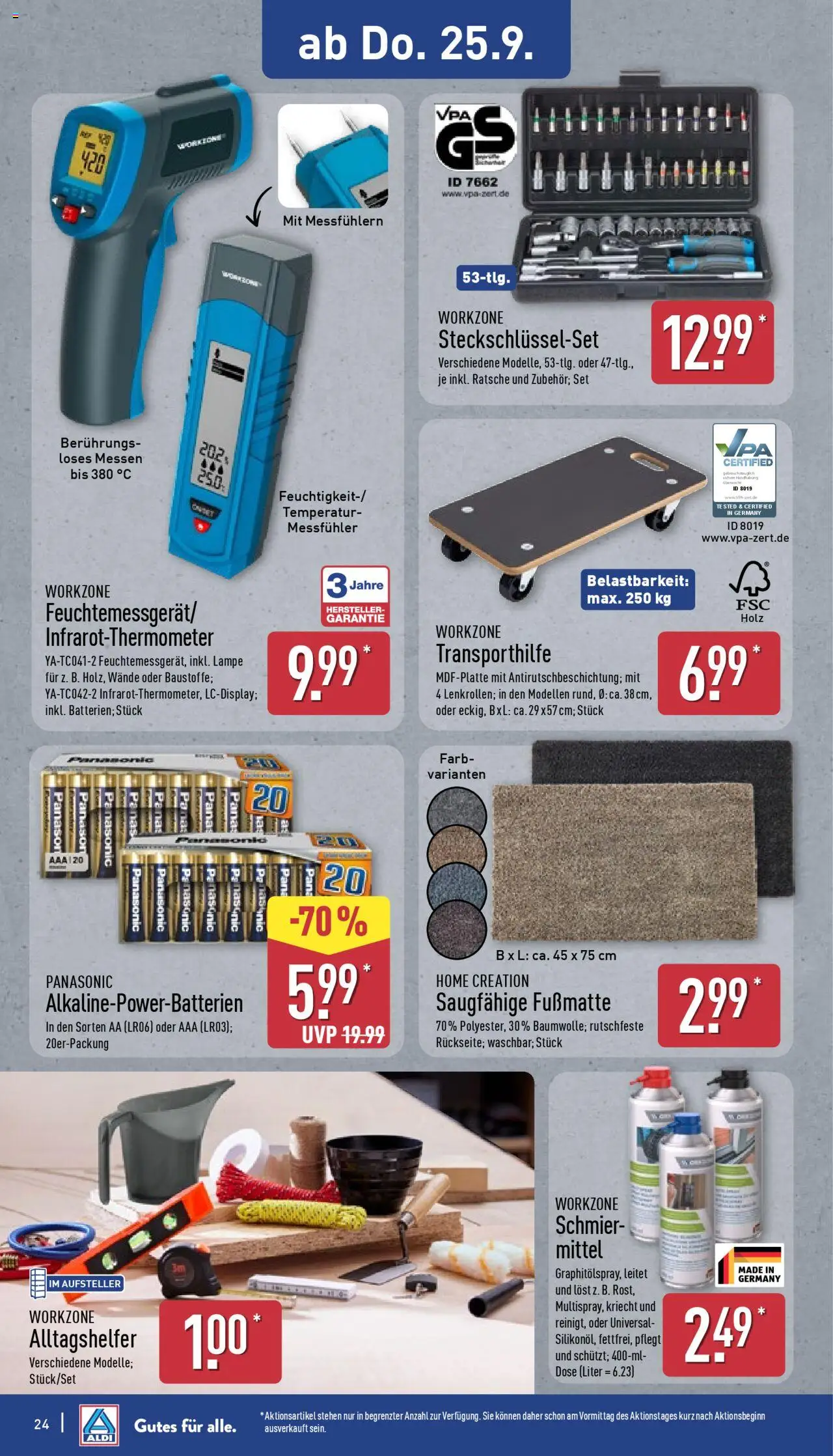 Aldi Prospekt 	 – gültig ab 22.09.2025 | Seite: 28 | Produkte: Panasonic, Lampe, Fußmatte, Home creation