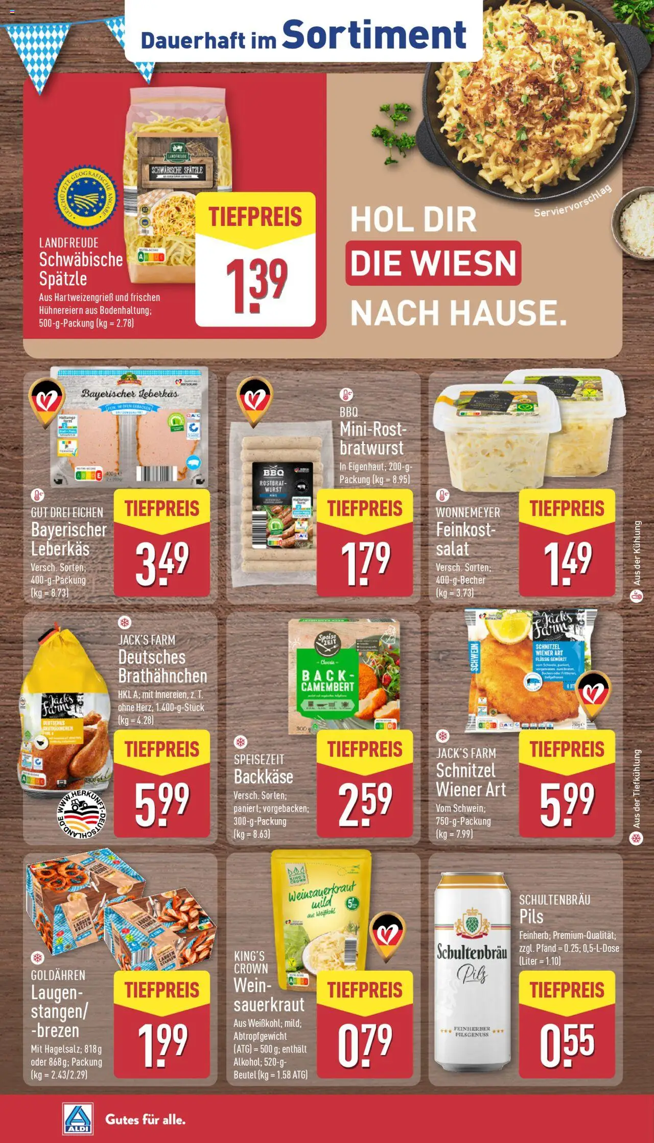 Aldi Prospekt 	 – gültig ab 22.09.2025 | Seite: 37 | Produkte: Schnitzel, Wurst, Wein, Salat