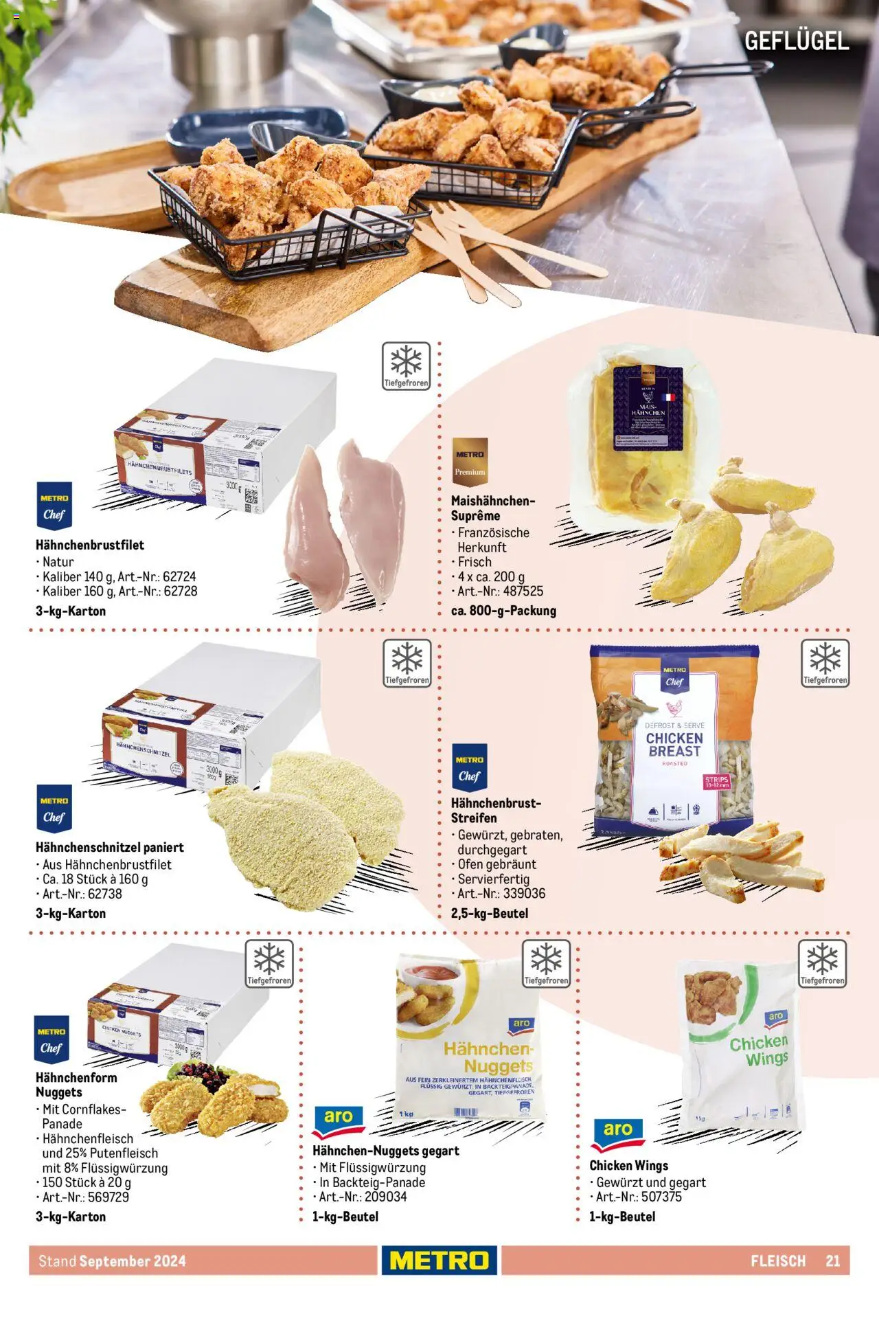 Metro  Eigenmarkensortiment – gültig ab 19.09.2024 | Seite: 21 | Produkte: Ofen, Hahnchen, Fleisch, Hahnchenbrust