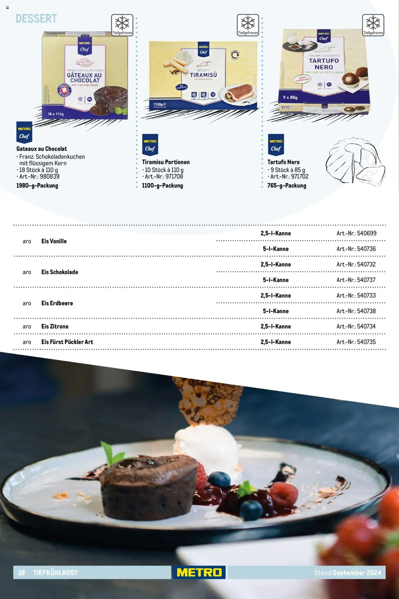 Metro  Eigenmarkensortiment – gültig ab 19.09.2024 | Seite: 38 | Produkte: Mascarpone, Schokolade, Zitrone, Eis