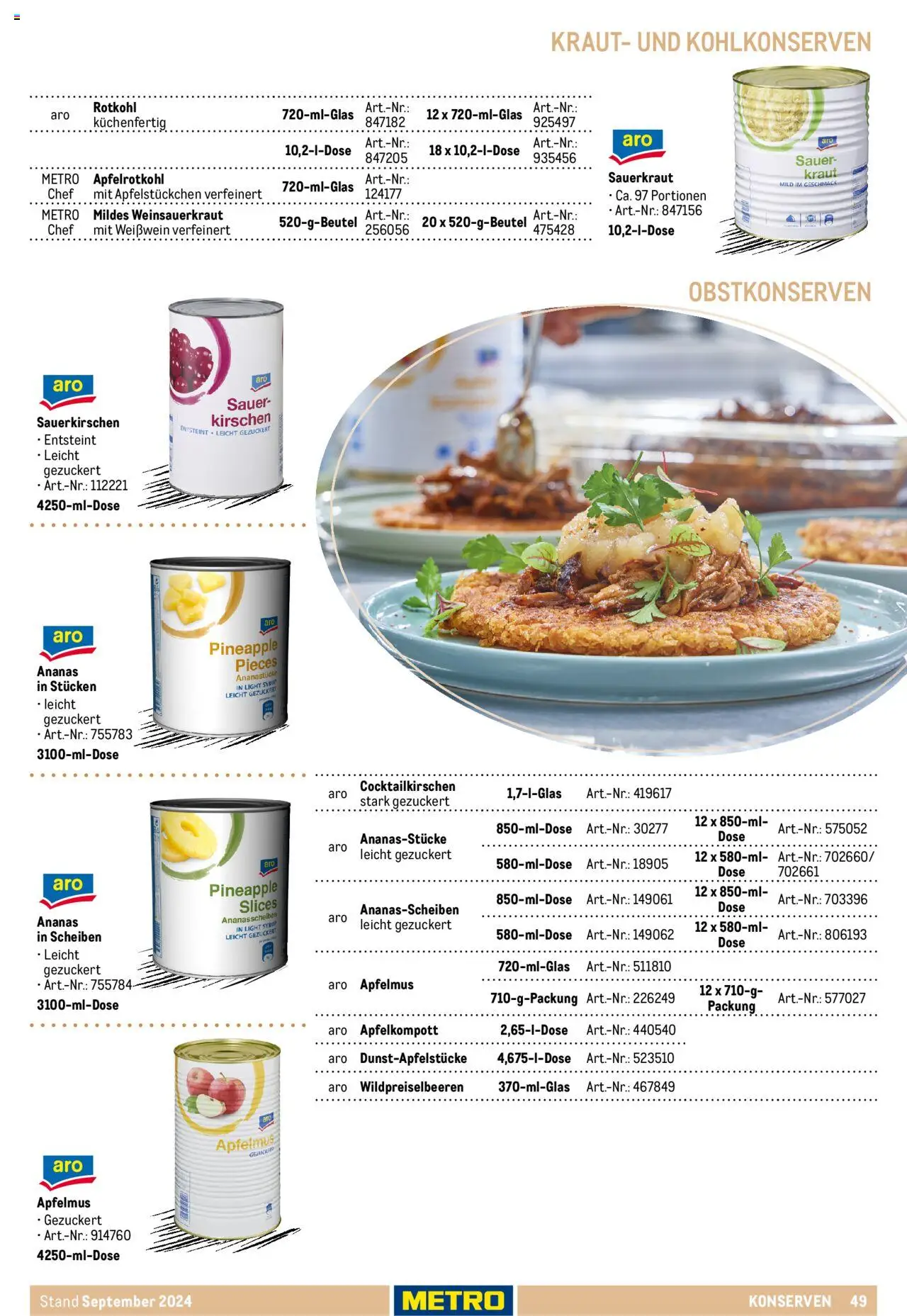 Metro  Eigenmarkensortiment – gültig ab 19.09.2024 | Seite: 49 | Produkte: Weißwein, Ananas, Kirschen, Kraut