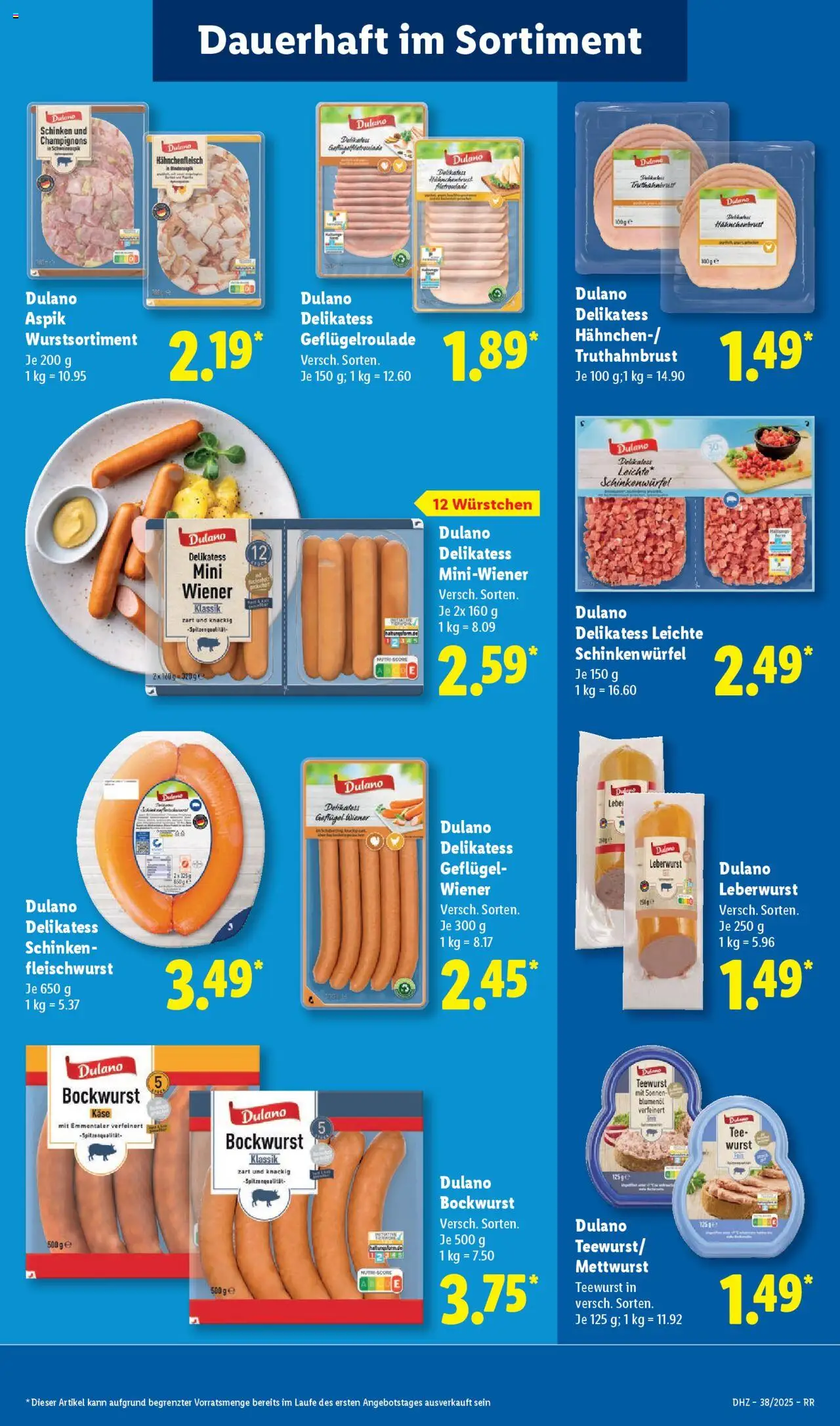 Lidl Prospekt Bestwig – gültig ab 15.09.2025 | Seite: 13 | Produkte: Bockwurst, Wurst, Tee, Hahnchenbrust