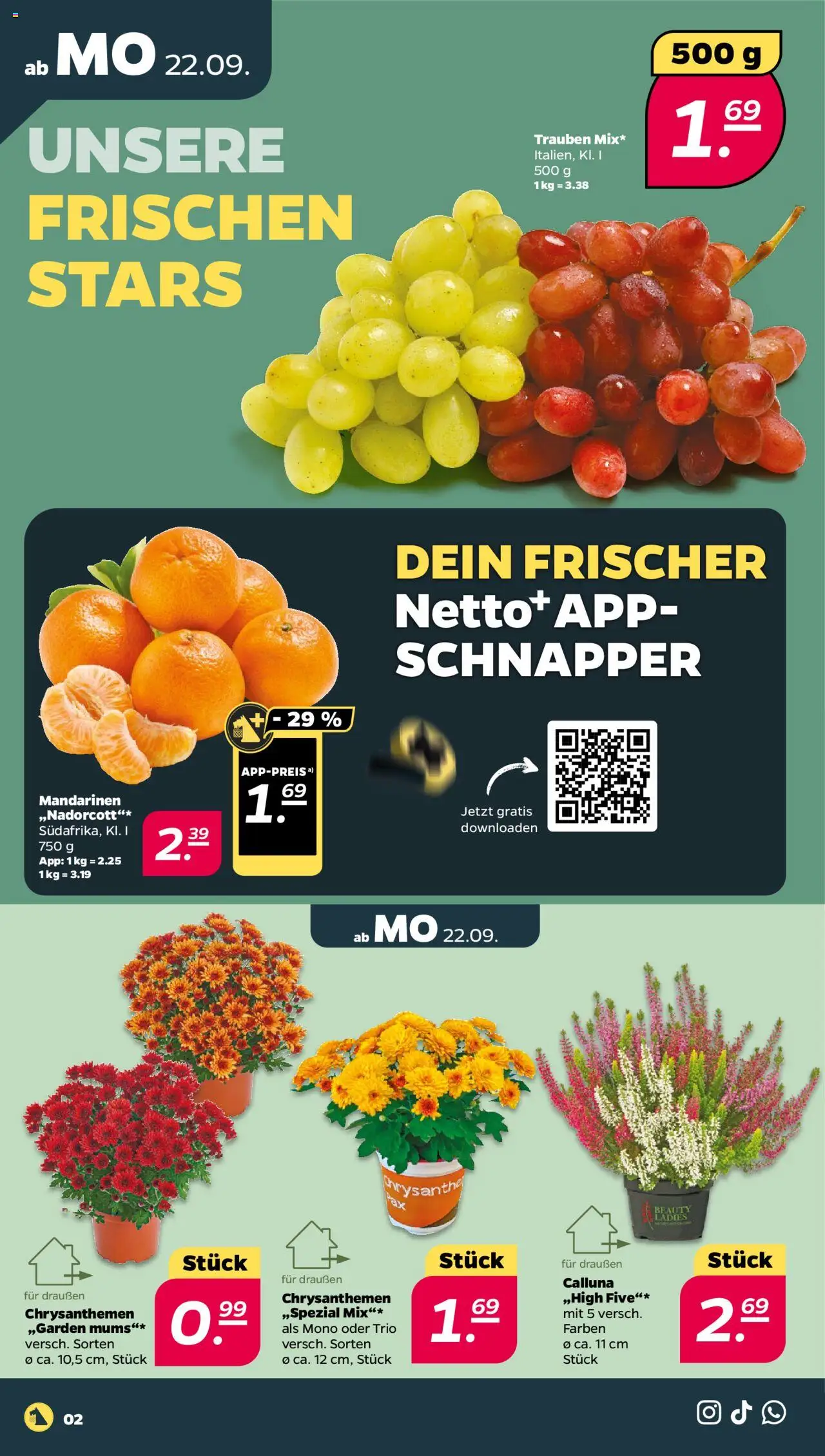 Netto Prospekt 	 – gültig ab 21.09.2025 | Seite: 2 | Produkte: Trauben, Mandarinen