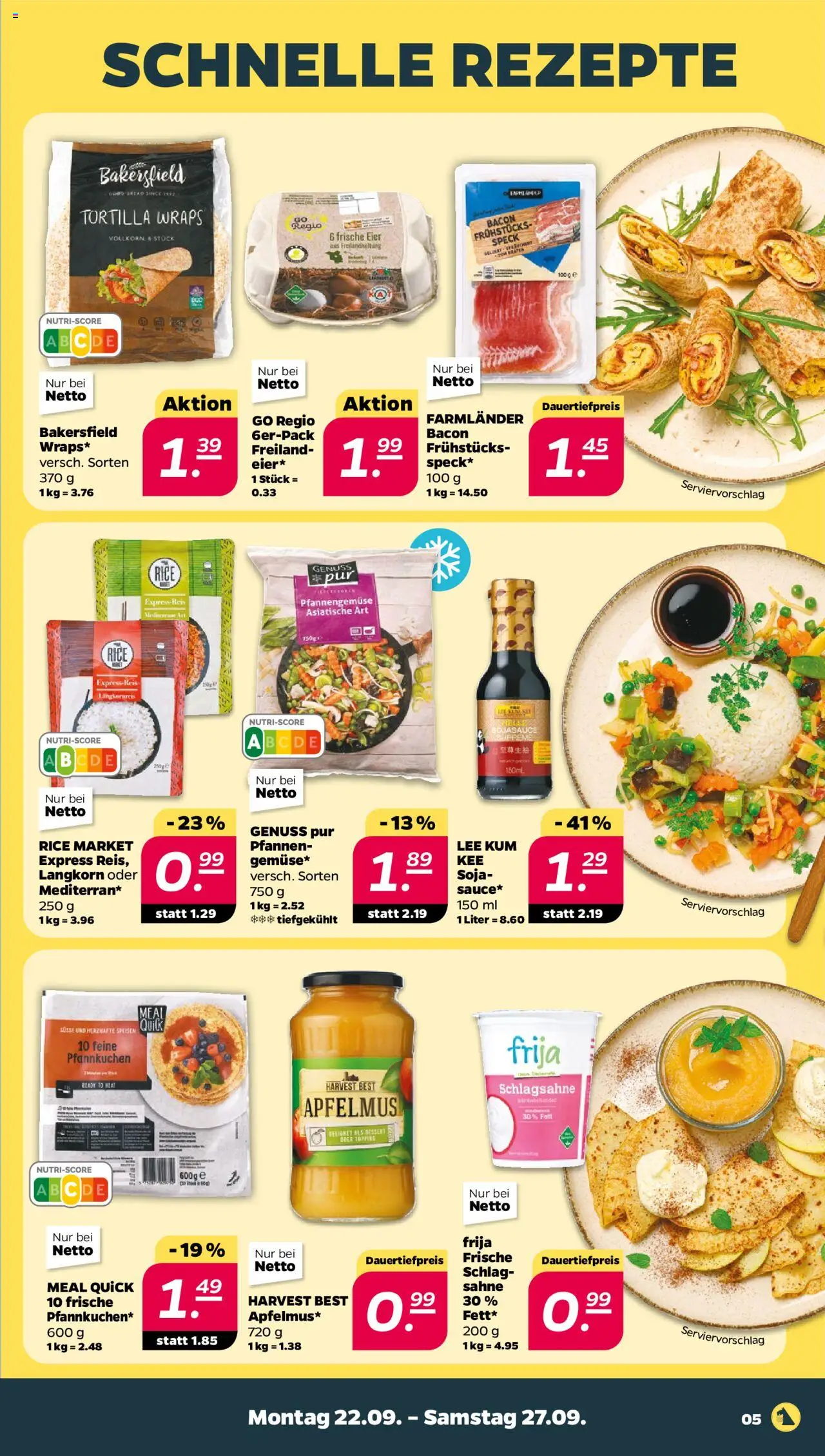 Netto Prospekt 	 – gültig ab 21.09.2025 | Seite: 5 | Produkte: Schlagsahne, Eier, Pfannkuchen, Sahne