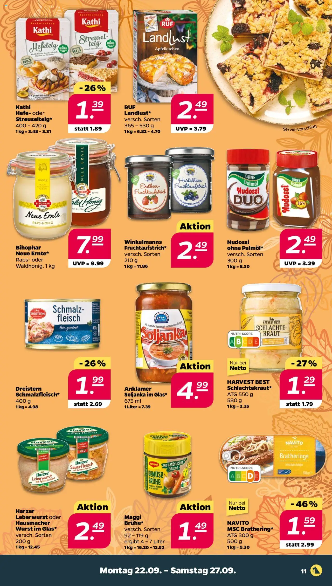 Netto Prospekt 	 – gültig ab 21.09.2025 | Seite: 11 | Produkte: Maggi, Wurst, Kraut, Fleisch