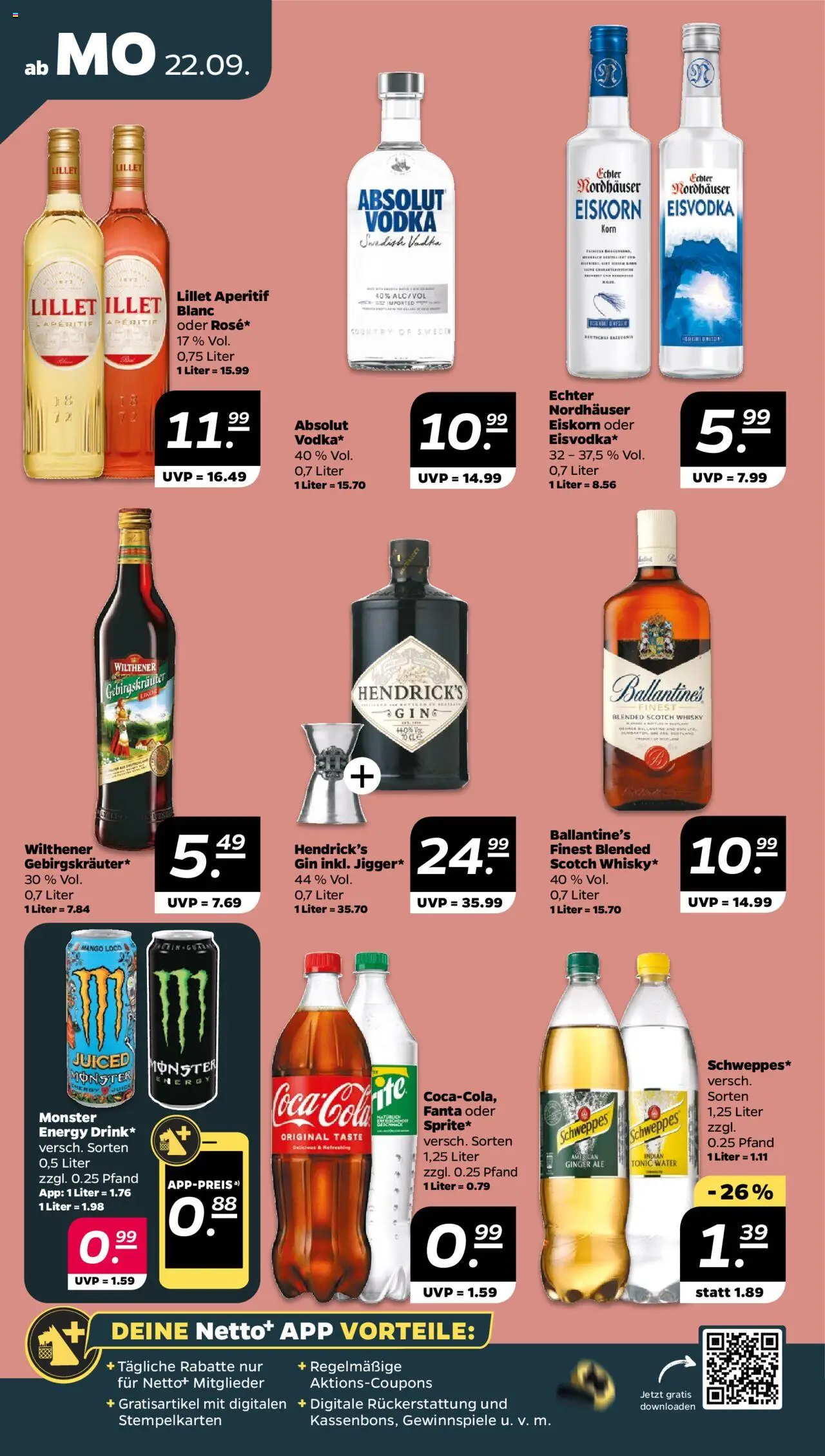 Netto Prospekt 	 – gültig ab 21.09.2025 | Seite: 12 | Produkte: Energy, Wilthener, Mango, Vodka