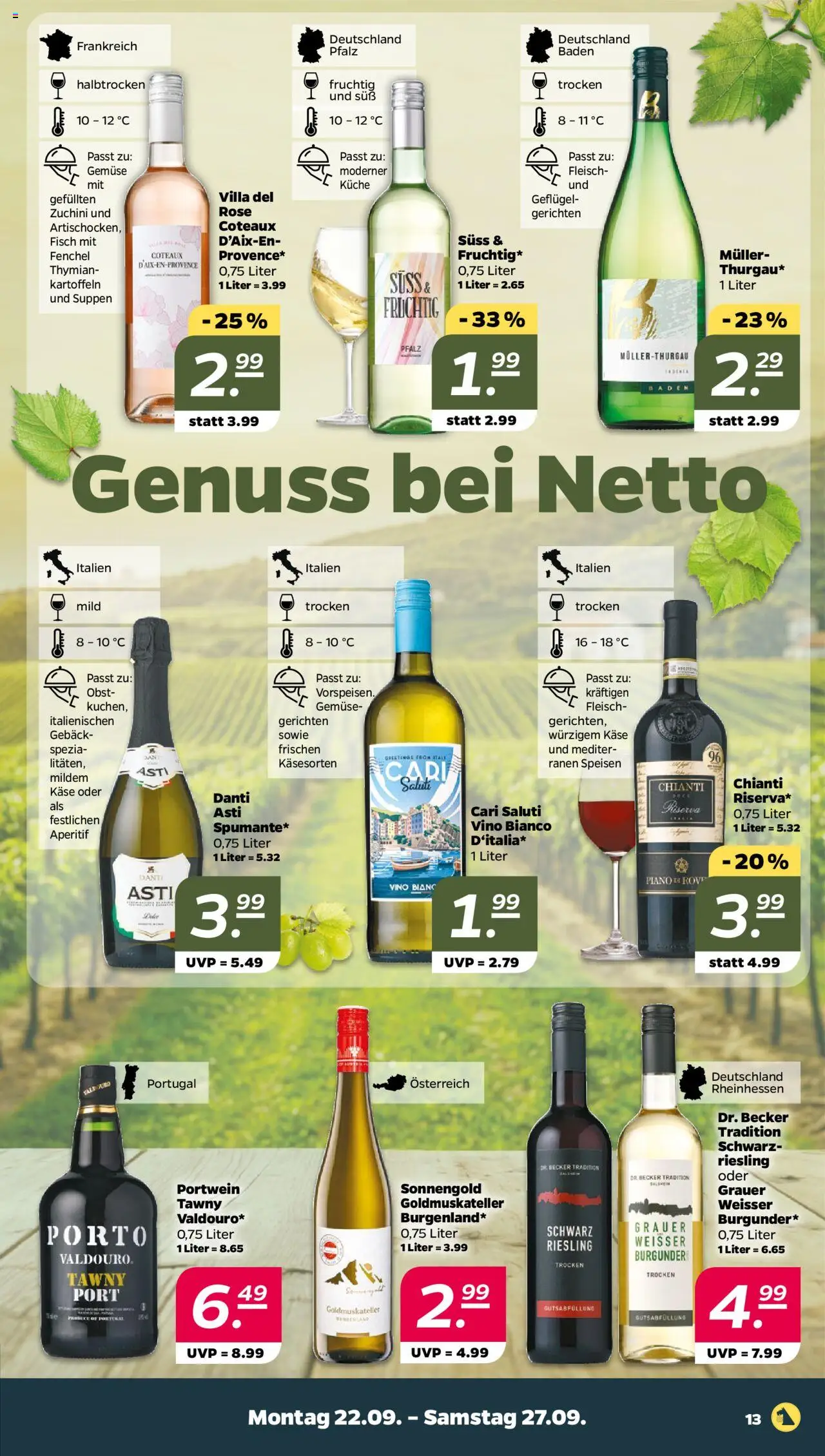 Netto Prospekt 	 – gültig ab 21.09.2025 | Seite: 13 | Produkte: Käse, Kartoffeln, Gemüse, Fleisch