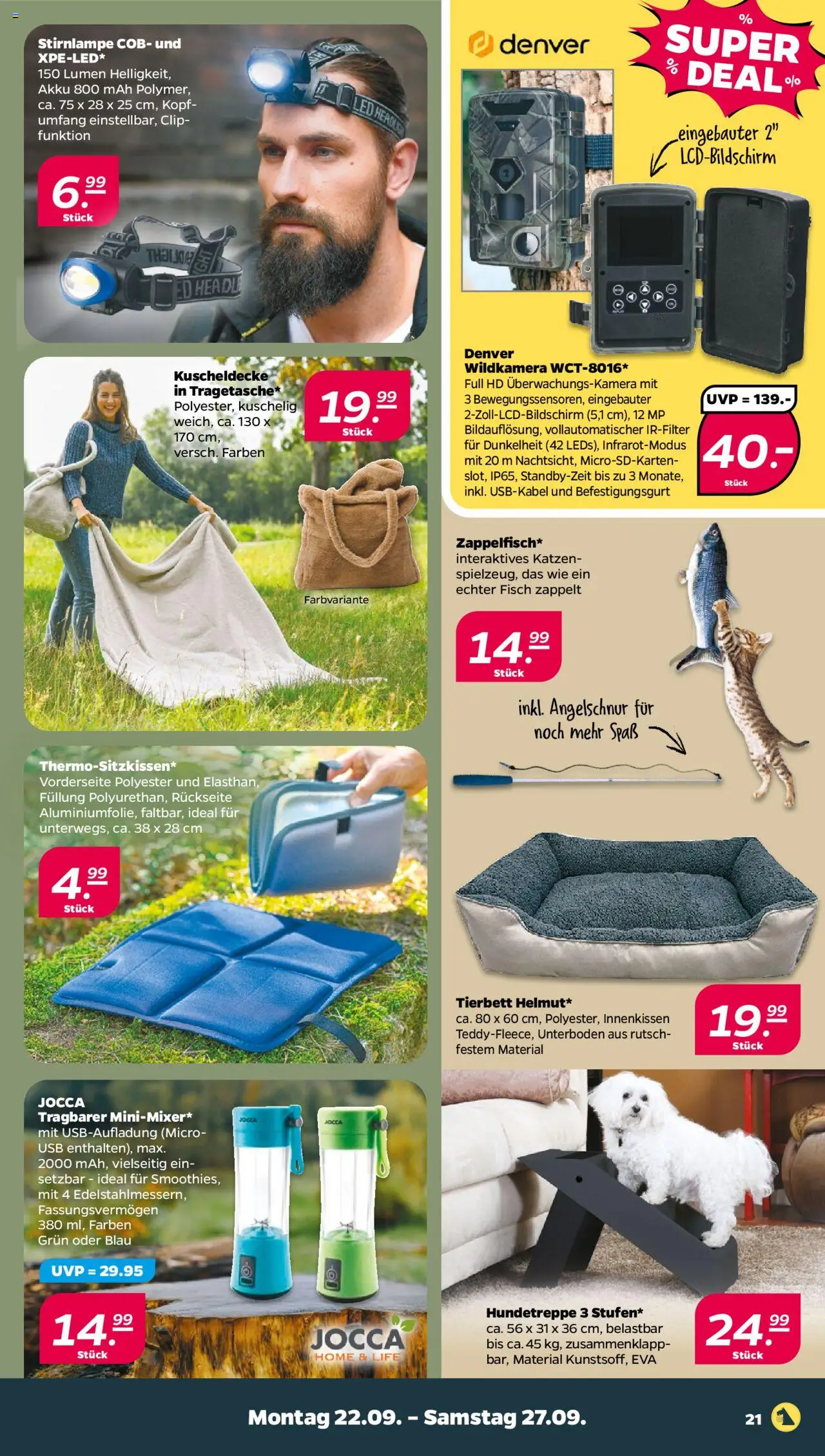 Netto Prospekt 	 – gültig ab 21.09.2025 | Seite: 21 | Produkte: USB, Stirnlampe, Fisch