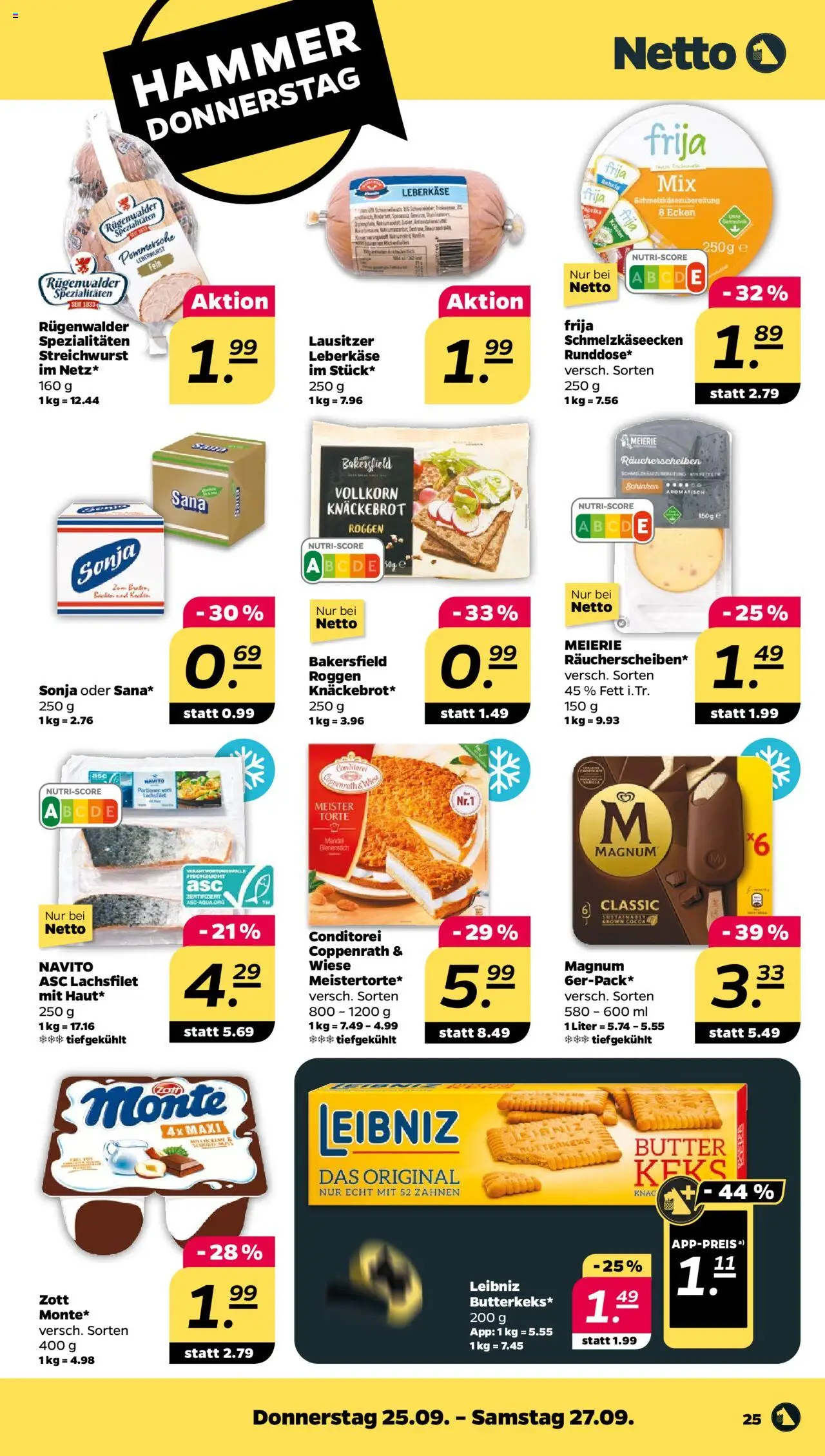 Netto Prospekt 	 – gültig ab 21.09.2025 | Seite: 25 | Produkte: Butter, Paprika, Schinken, Leberkase