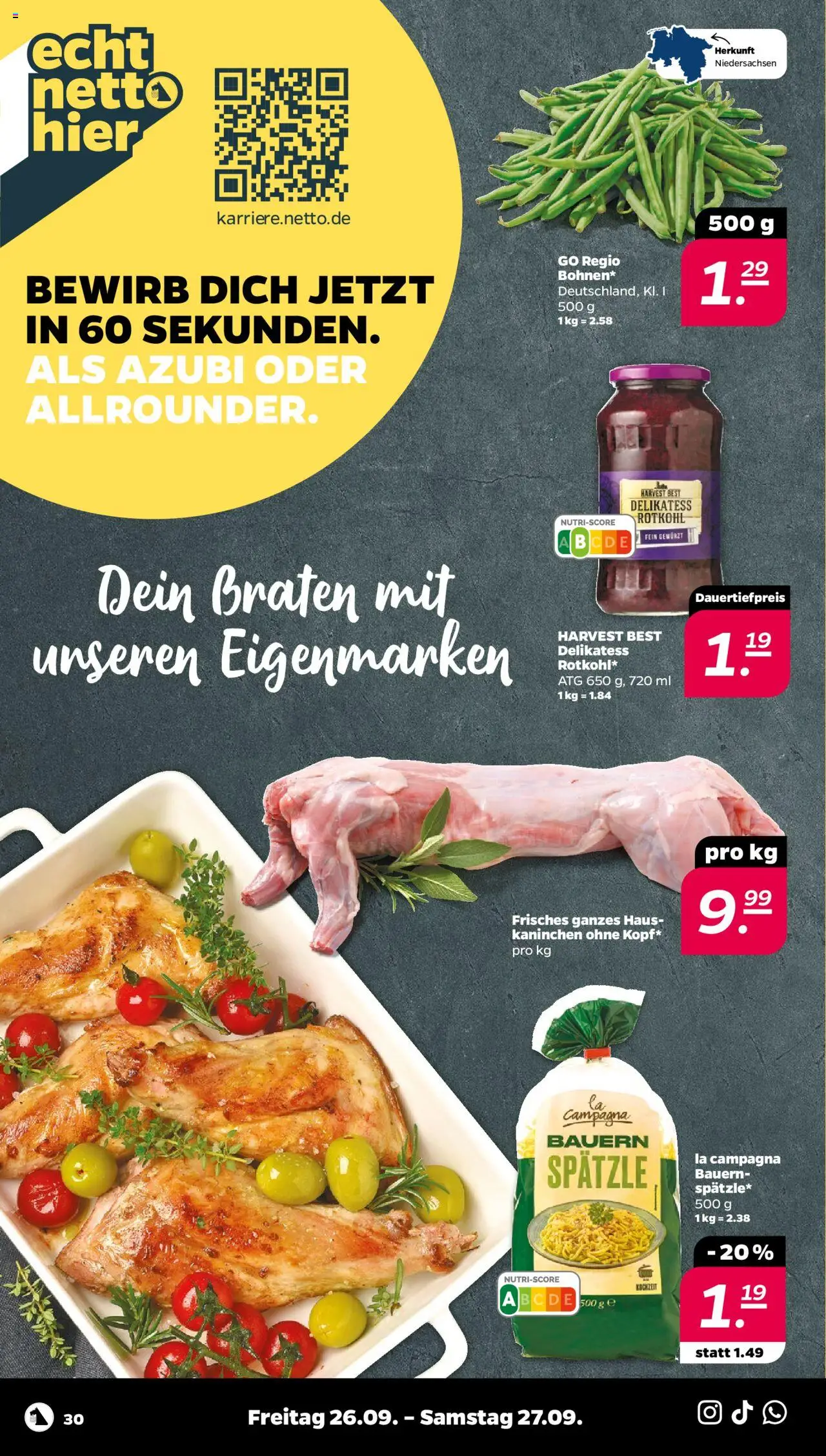 Netto Prospekt 	 – gültig ab 21.09.2025 | Seite: 30 | Produkte: Rotkohl, Kaninchen