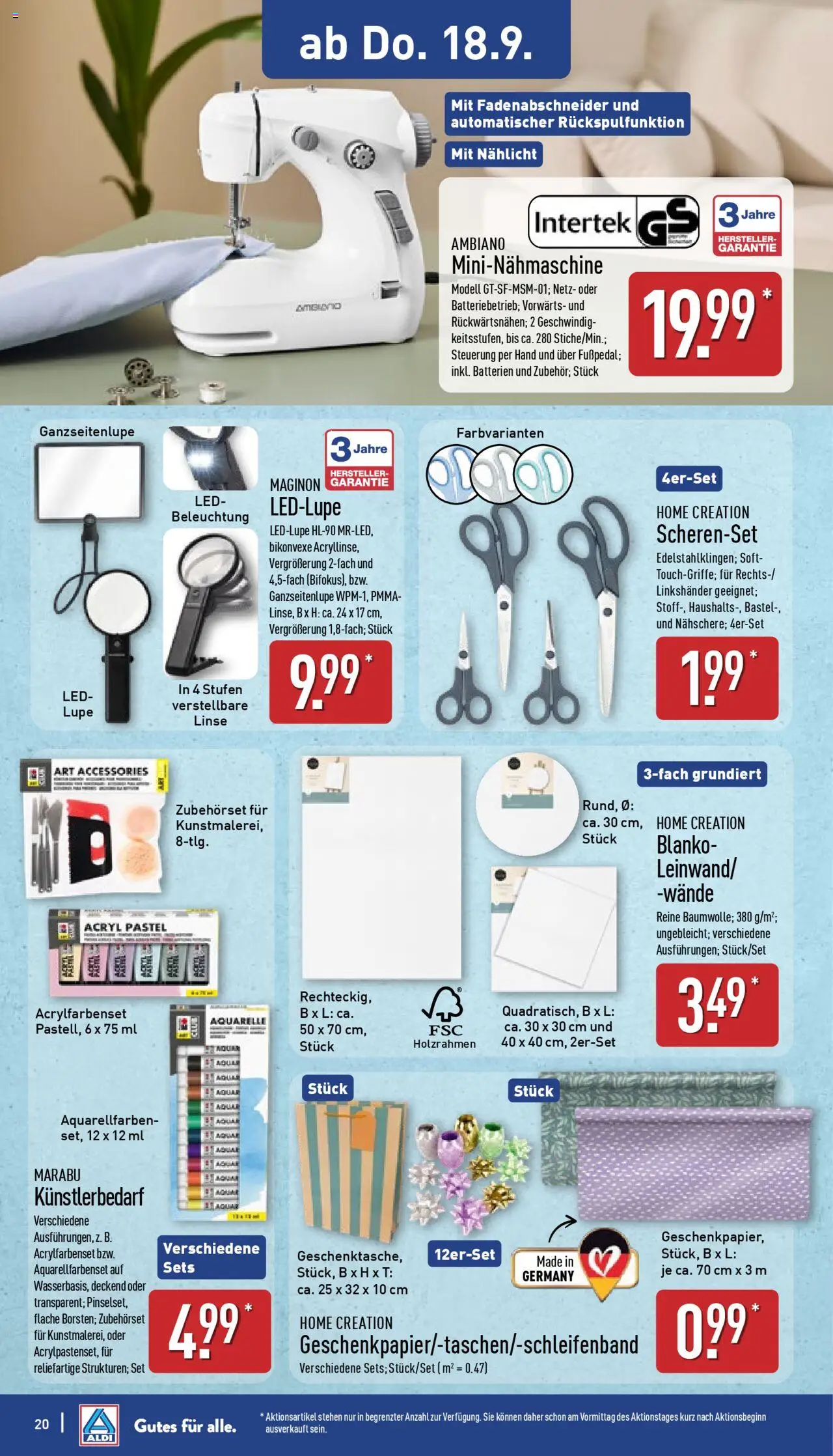 Aldi Prospekt 	 – gültig ab 15.09.2025 | Seite: 20 | Produkte: Batterien, Home creation
