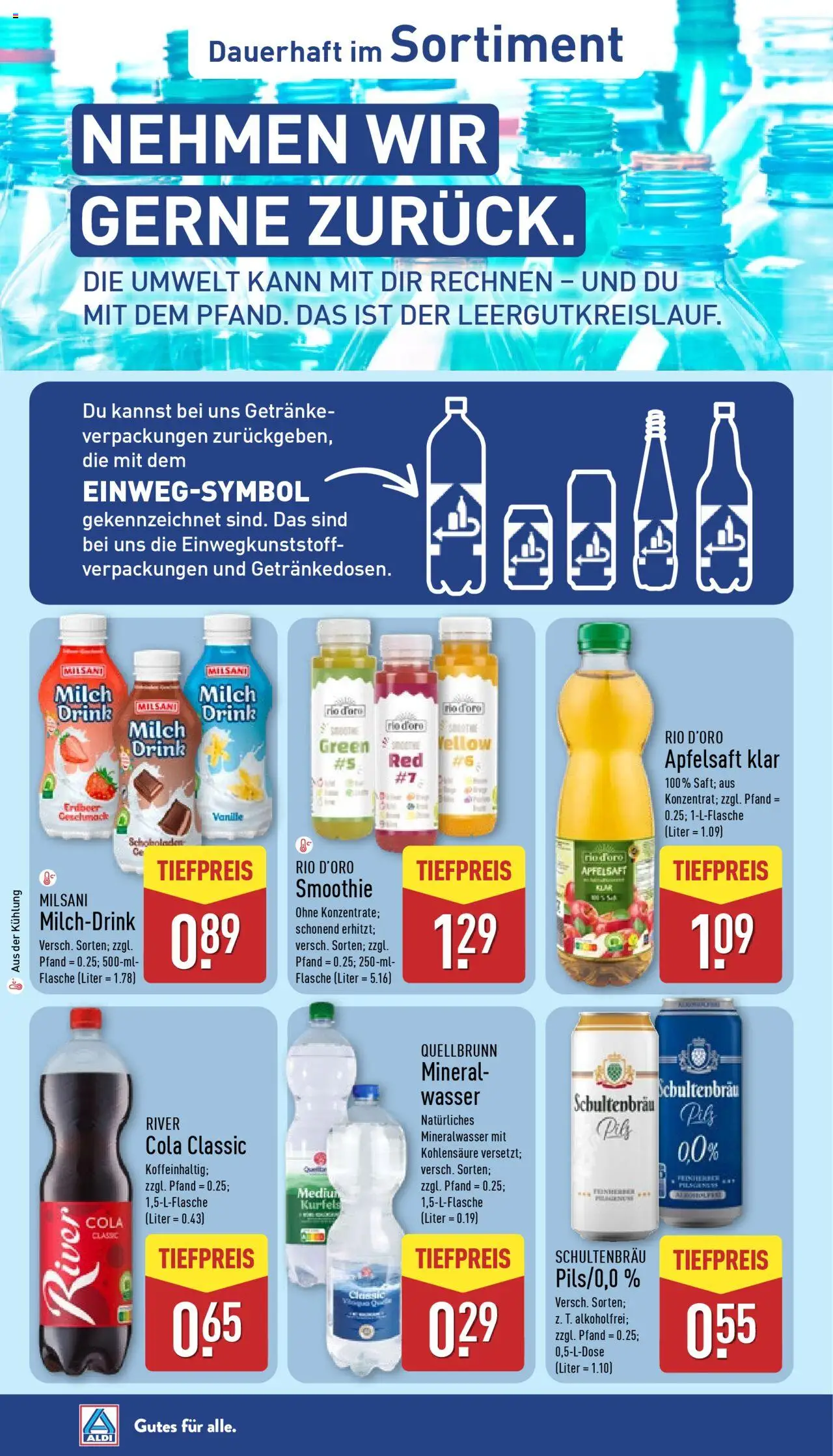 Aldi Prospekt 	 – gültig ab 15.09.2025 | Seite: 34 | Produkte: Cola, Pils, Apfelsaft, Wasser
