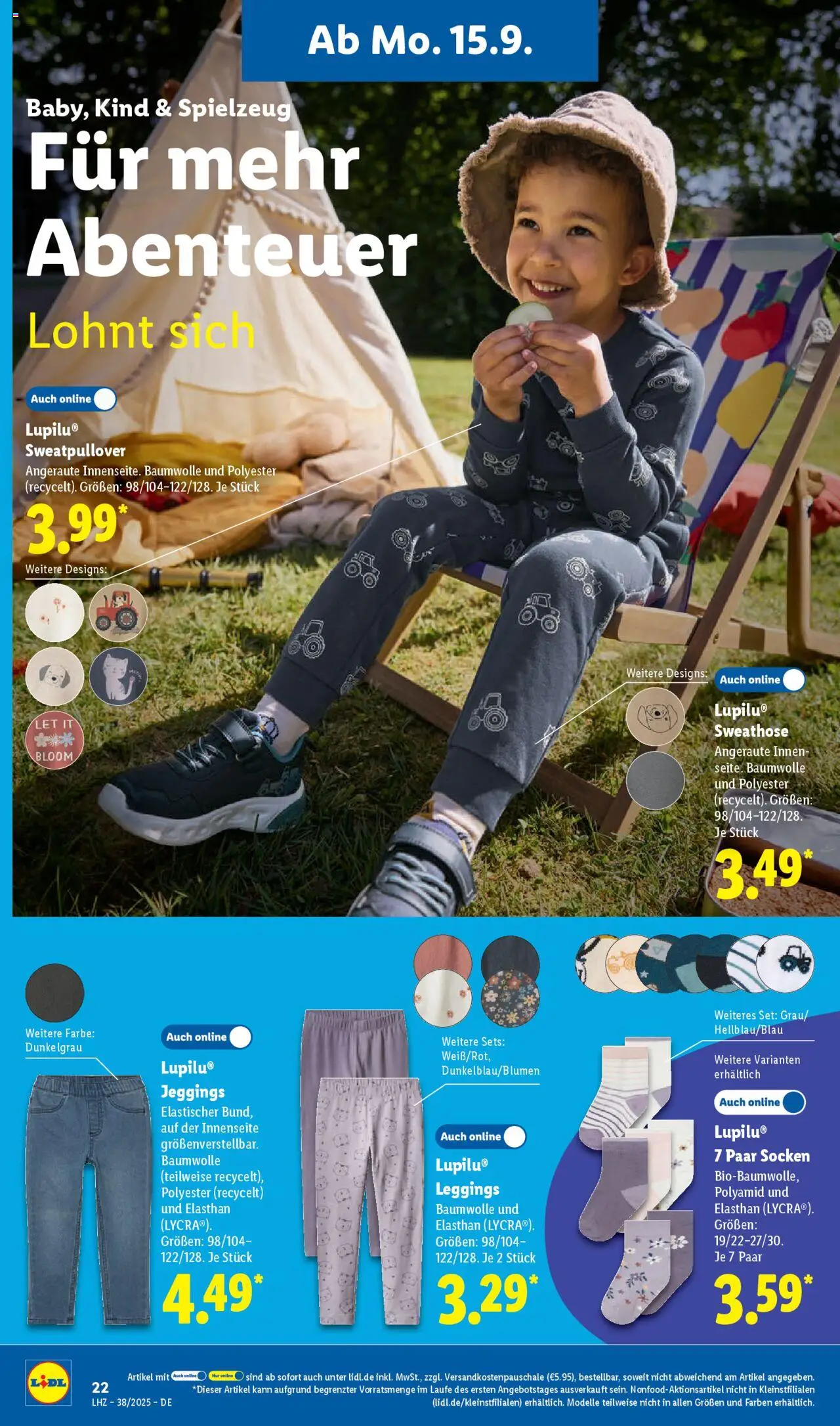 Lidl Prospekt Gundelsheim – gültig ab 15.09.2025 | Seite: 36 | Produkte: Sweathose, Socken, Leggings