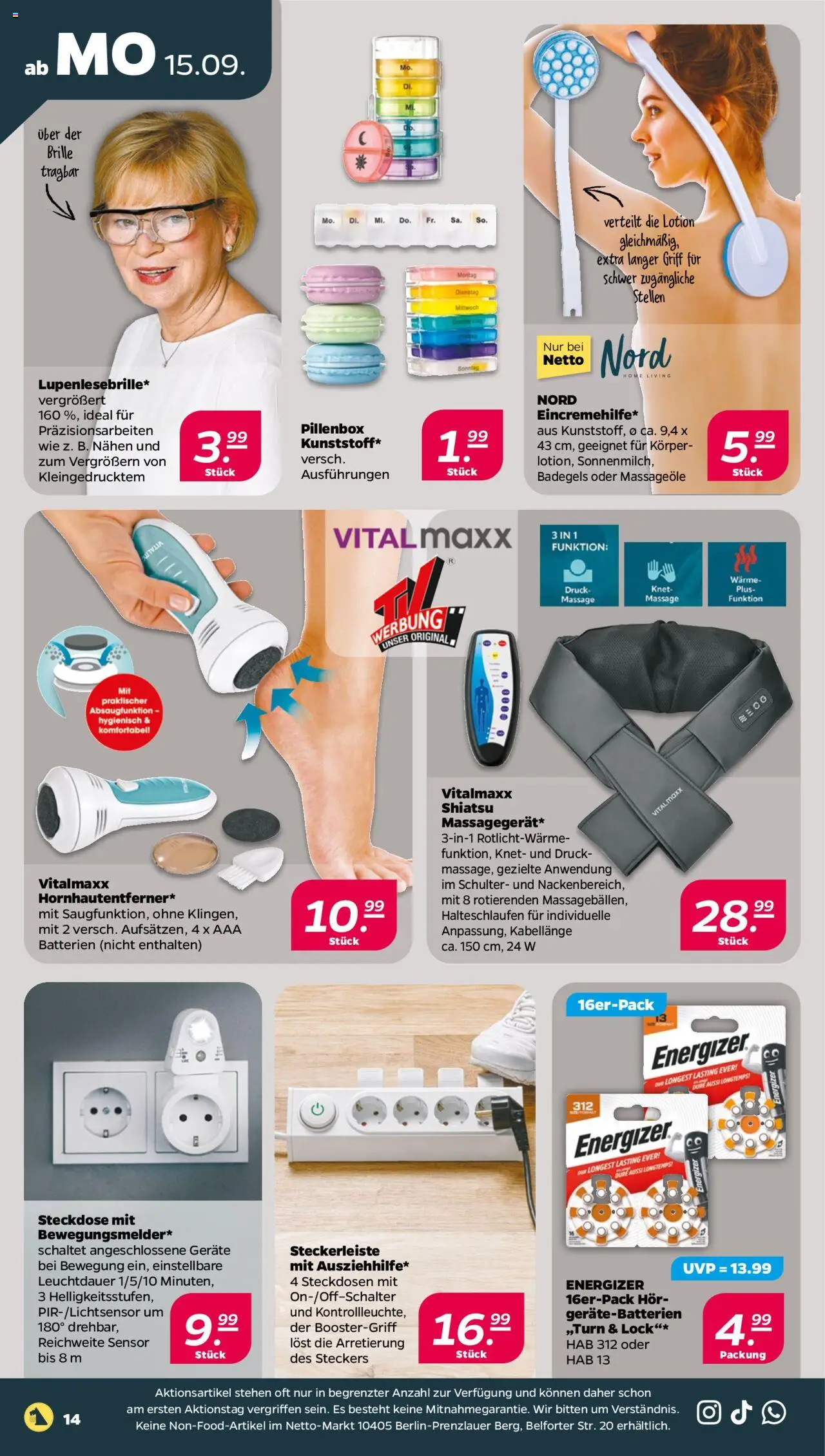 Netto Prospekt 	 – gültig ab 15.09.2025 | Seite: 14 | Produkte: Batterien, Steckdose, Brille