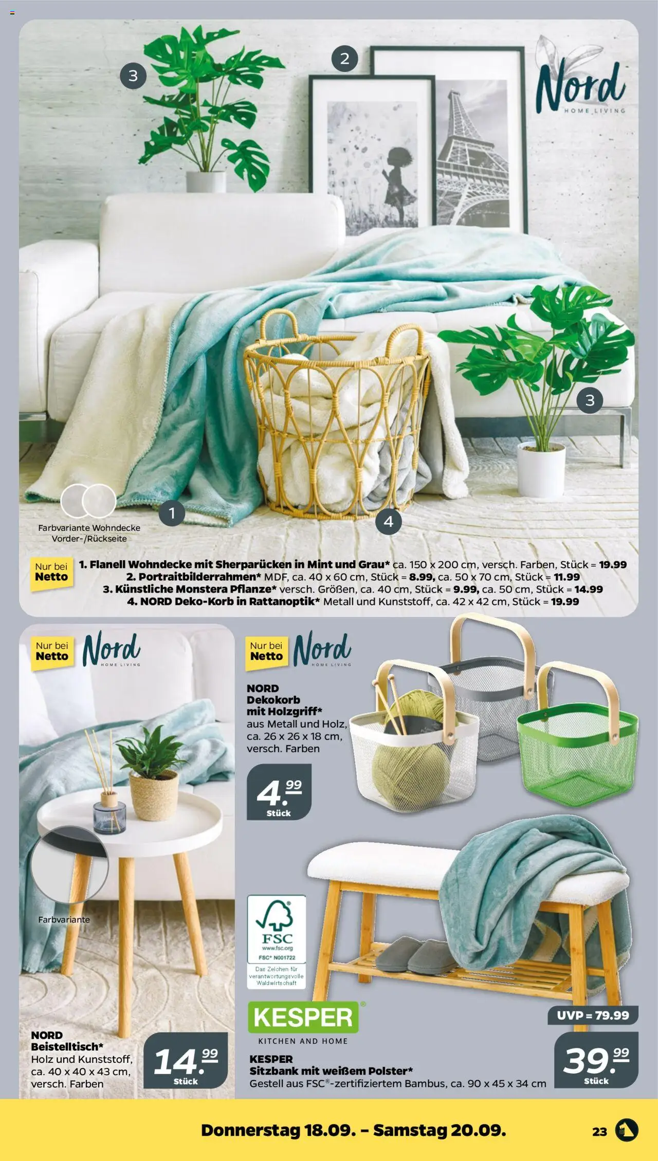 Netto Prospekt 	 – gültig ab 15.09.2025 | Seite: 23 | Produkte: Sitzbank