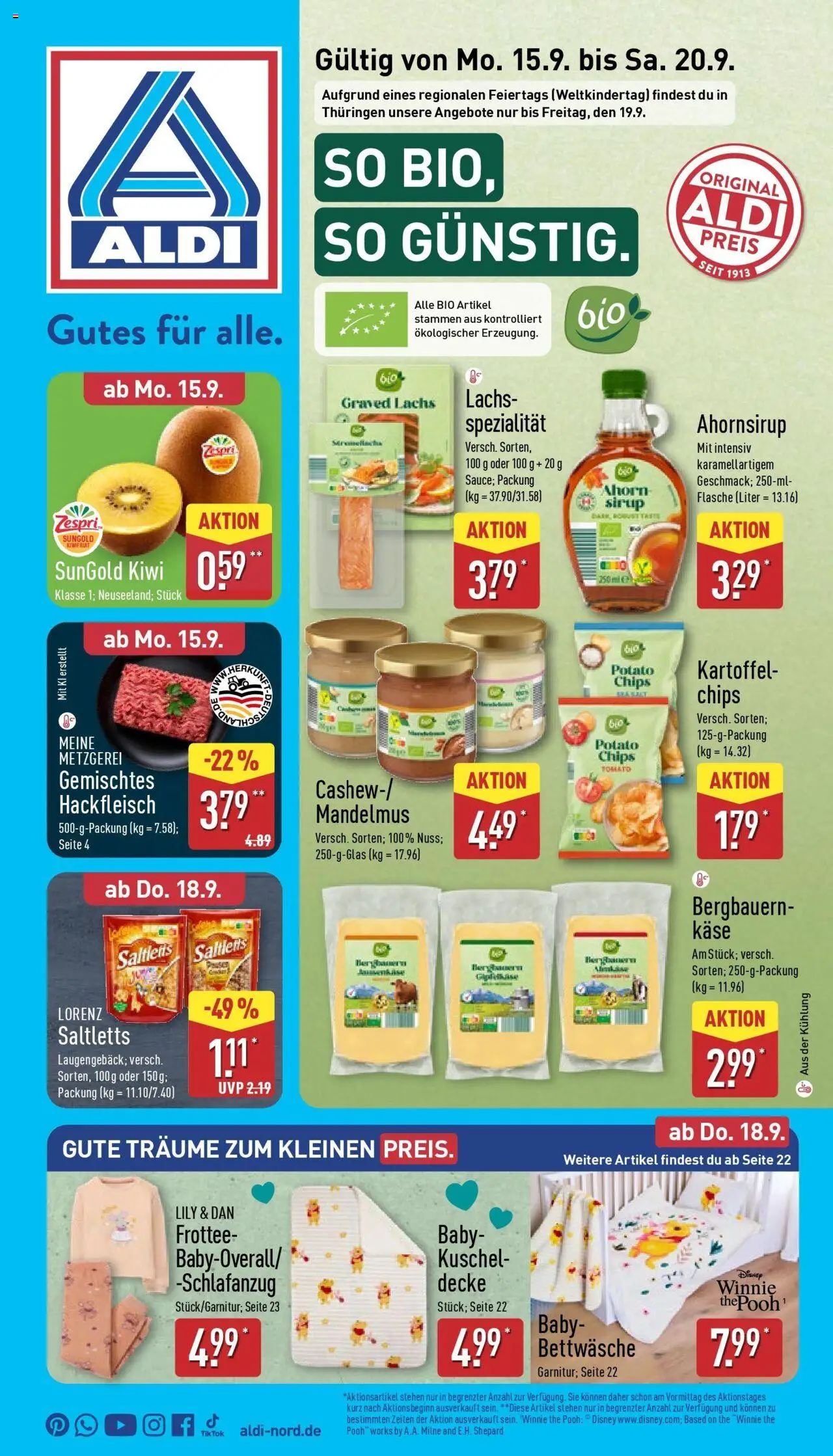Aldi - ALDI Nord: Wochenangebote – gültig ab 14.09.2025 | Seite: 2 | Produkte: Decke, Käse, Sirup, Lachs