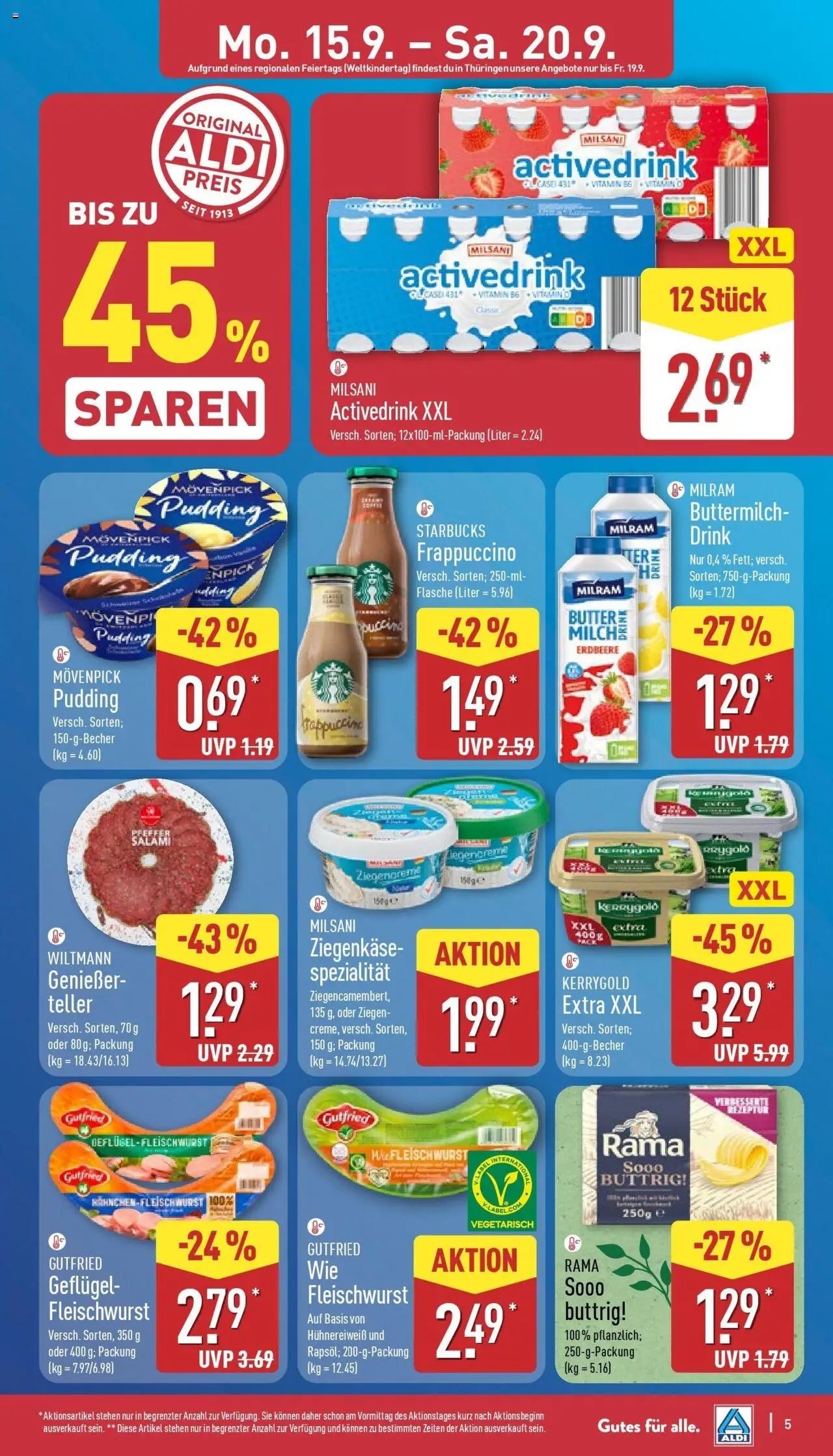 Aldi - ALDI Nord: Wochenangebote – gültig ab 14.09.2025 | Seite: 6 | Produkte: Buttermilch, Rama, Starbucks, Pudding
