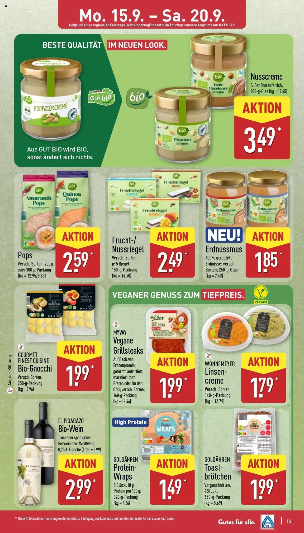 Aldi - ALDI Nord: Wochenangebote – gültig ab 14.09.2025 | Seite: 15 | Produkte: Toast, Pistazien, Creme, Mango