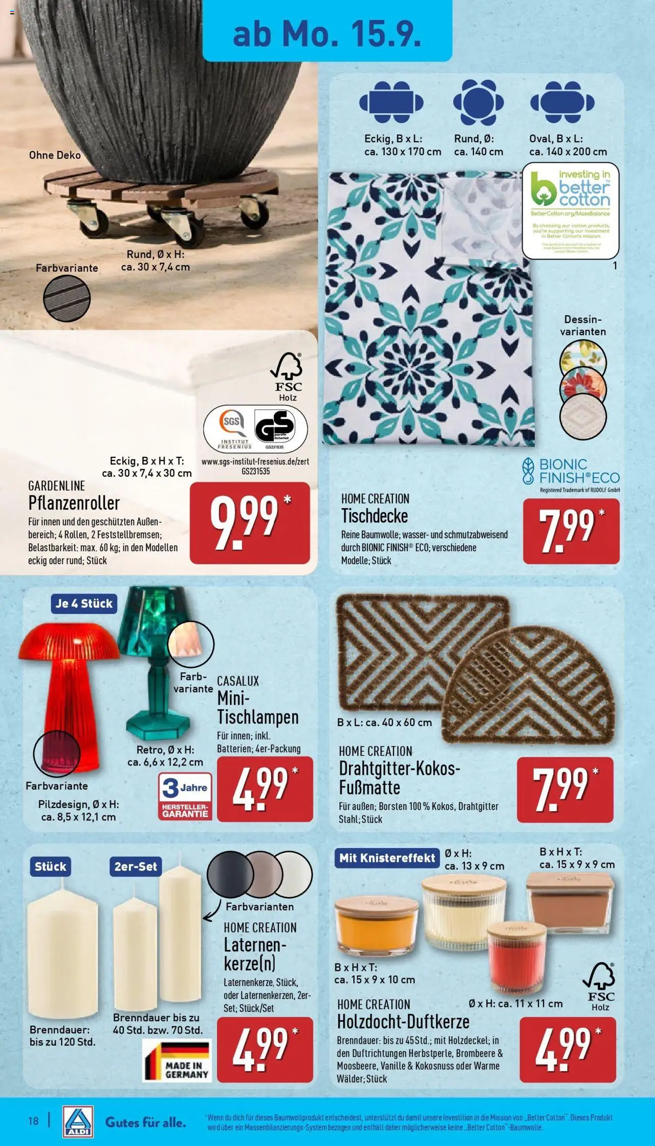 Aldi - ALDI Nord: Wochenangebote – gültig ab 14.09.2025 | Seite: 20 | Produkte: Fußmatte, Wasser, Home creation