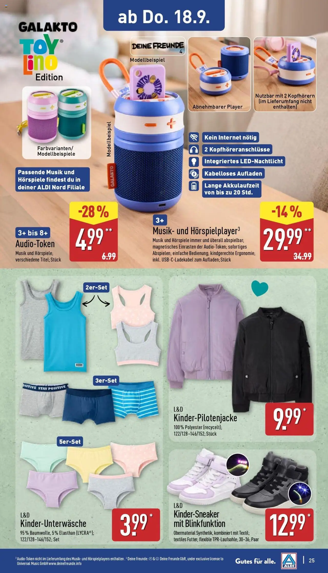 Aldi - ALDI Nord: Wochenangebote – gültig ab 14.09.2025 | Seite: 27 | Produkte: Player