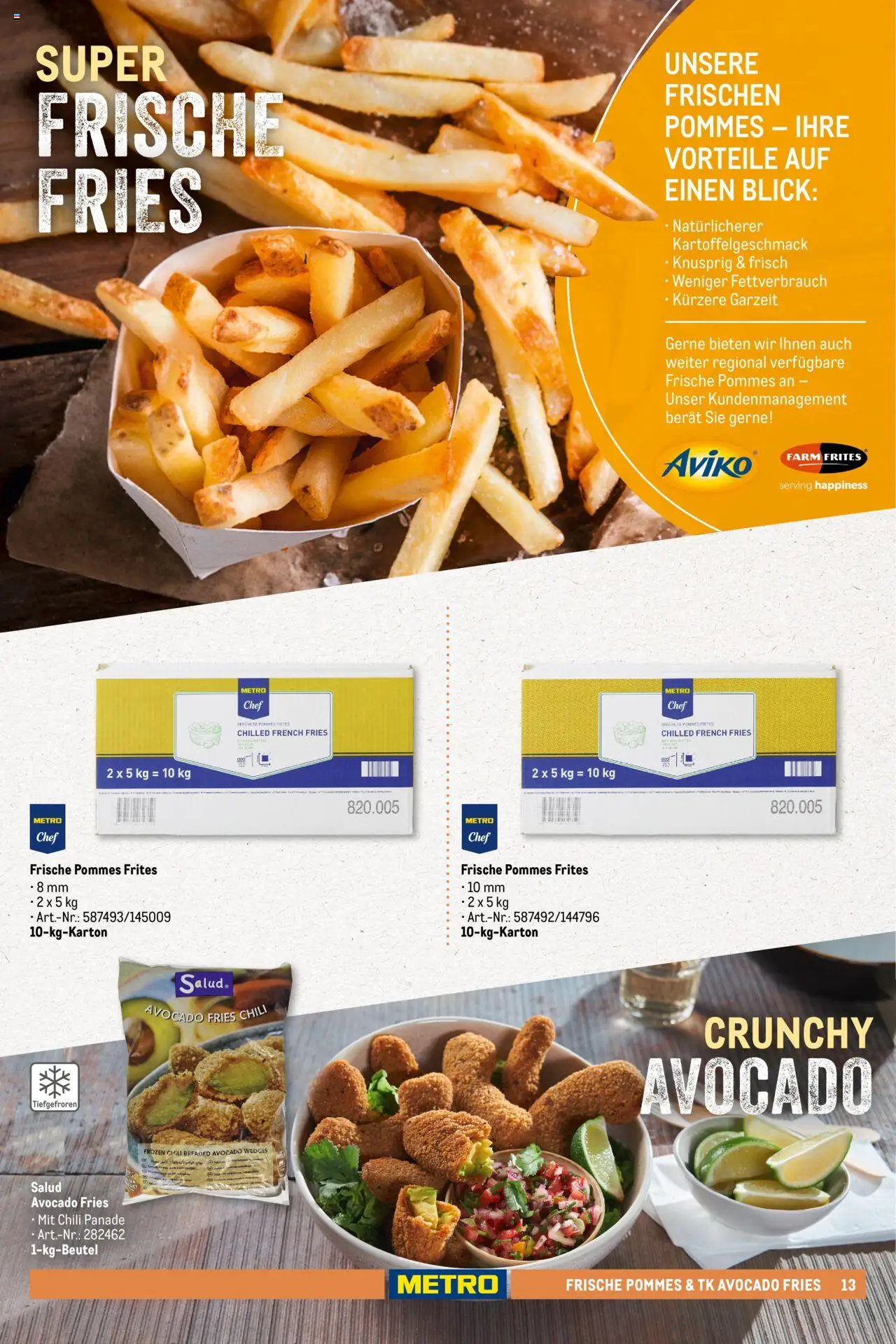 Metro - Pommessortiment – gültig ab 01.03.2025 | Seite: 13 | Produkte: Pommes, Pommes frites, Avocado, Chili