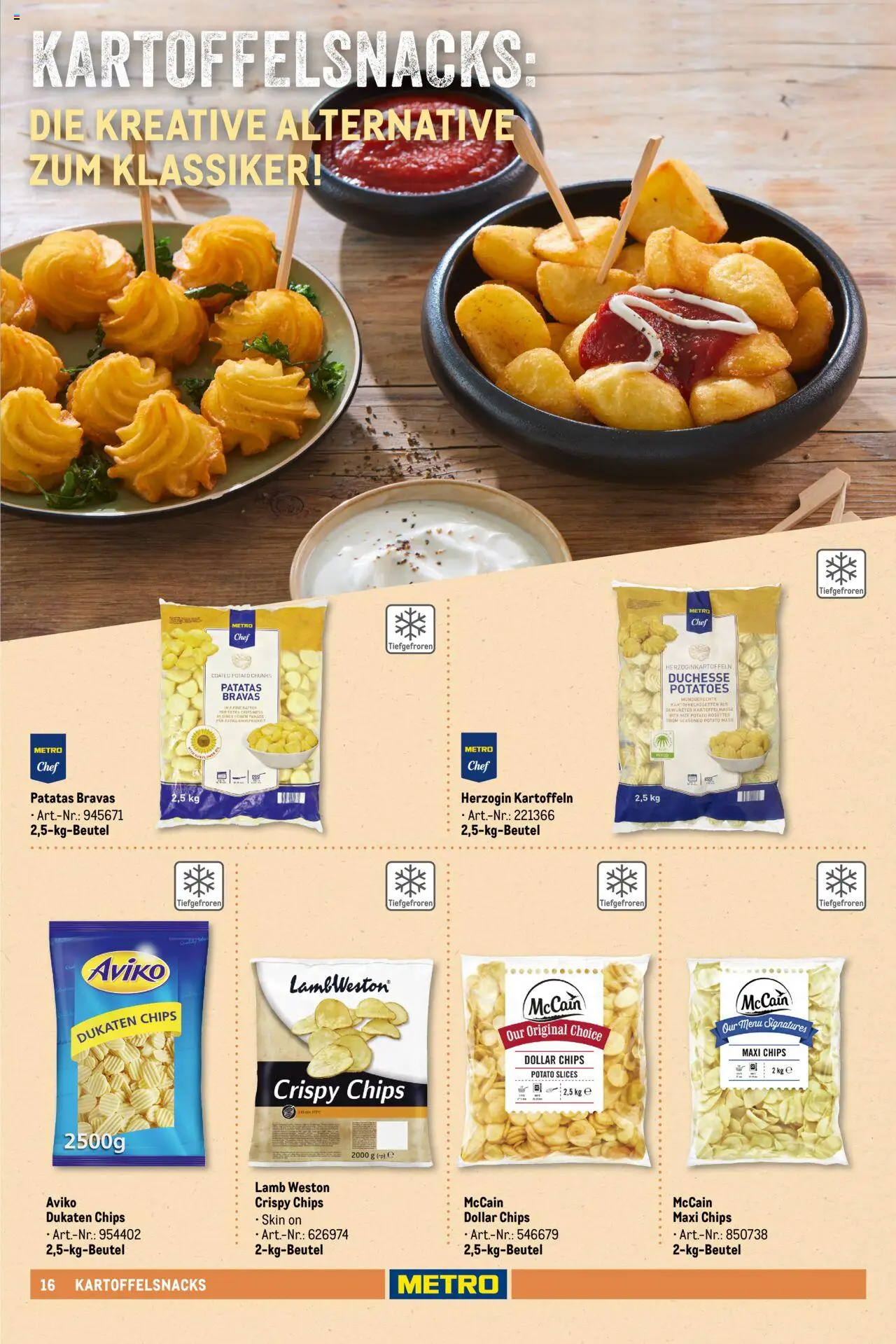 Metro - Pommessortiment – gültig ab 01.03.2025 | Seite: 16 | Produkte: McCain, Chips