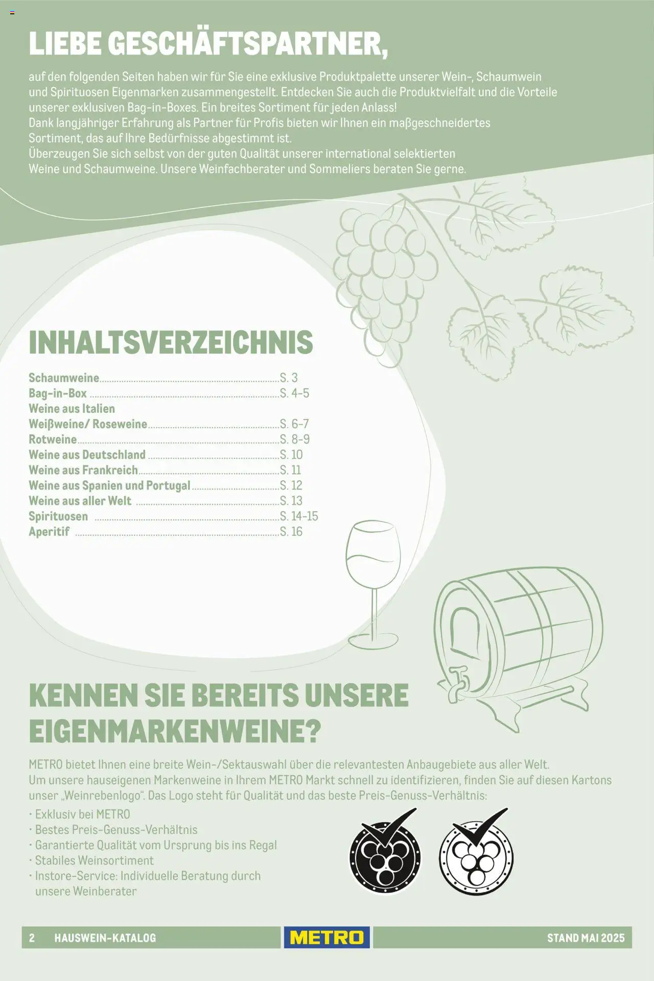 Metro Hauswein-Katalog – gültig ab 01.05.2025 | Seite: 2 | Produkte: Regal