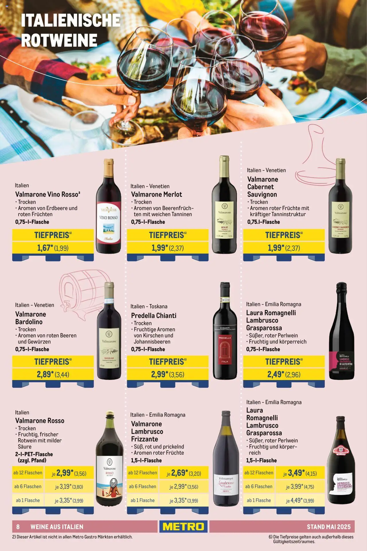 Metro Hauswein-Katalog – gültig ab 01.05.2025 | Seite: 8 | Produkte: Rotwein, Merlot, Kirschen