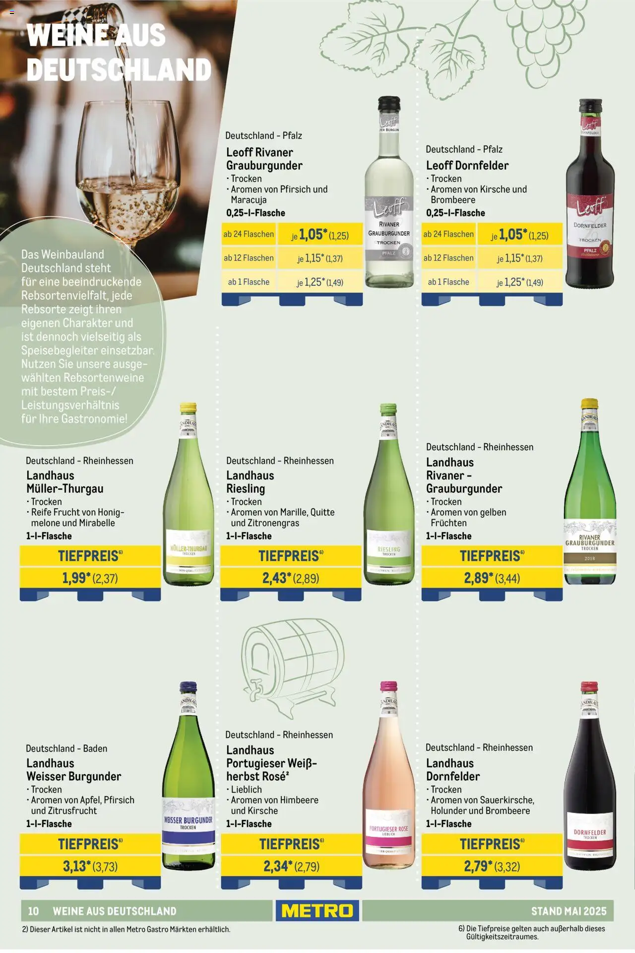 Metro Hauswein-Katalog – gültig ab 01.05.2025 | Seite: 10 | Produkte: Honigmelone, Pfirsich, Melone, Himbeere