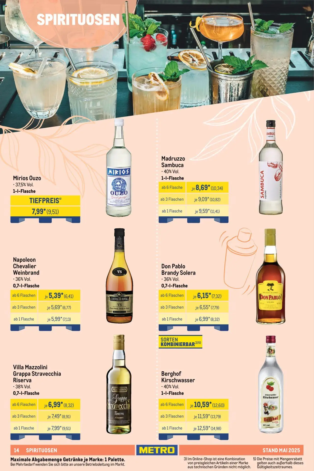 Metro Hauswein-Katalog – gültig ab 01.05.2025 | Seite: 14 | Produkte: Ouzo, Sambuca