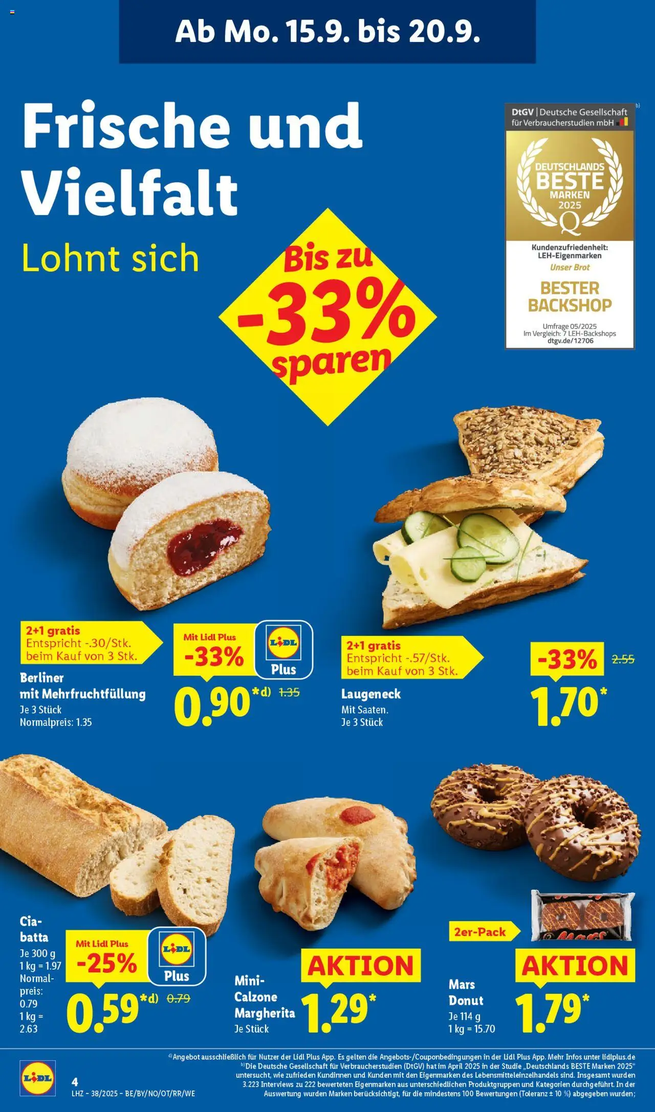 Lidl Prospekt Uffenheim – gültig ab 15.09.2025 | Seite: 8 | Produkte: Berliner, Mars, Brot
