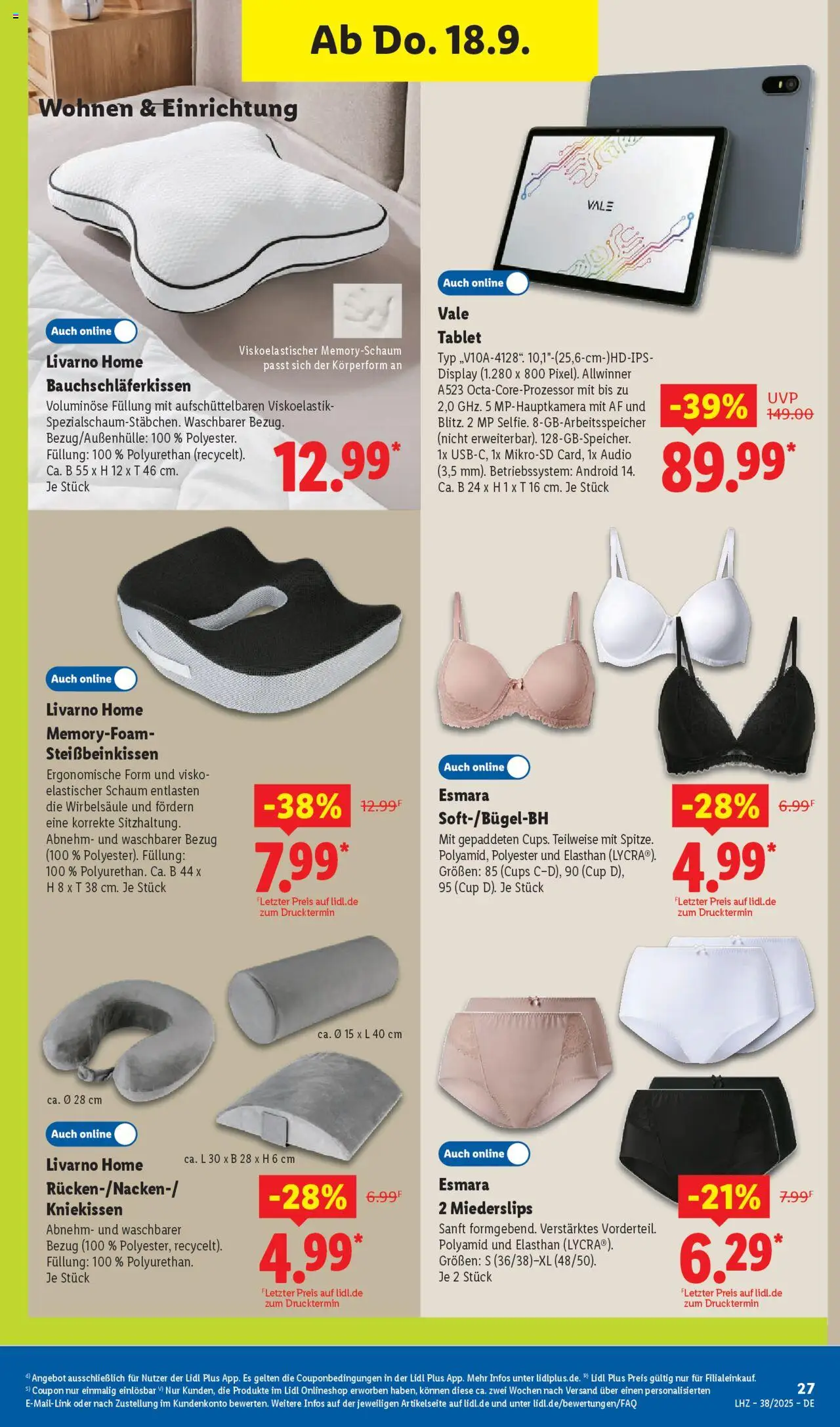 Lidl Prospekt Uffenheim – gültig ab 15.09.2025 | Seite: 43 | Produkte: Tablet, Audio