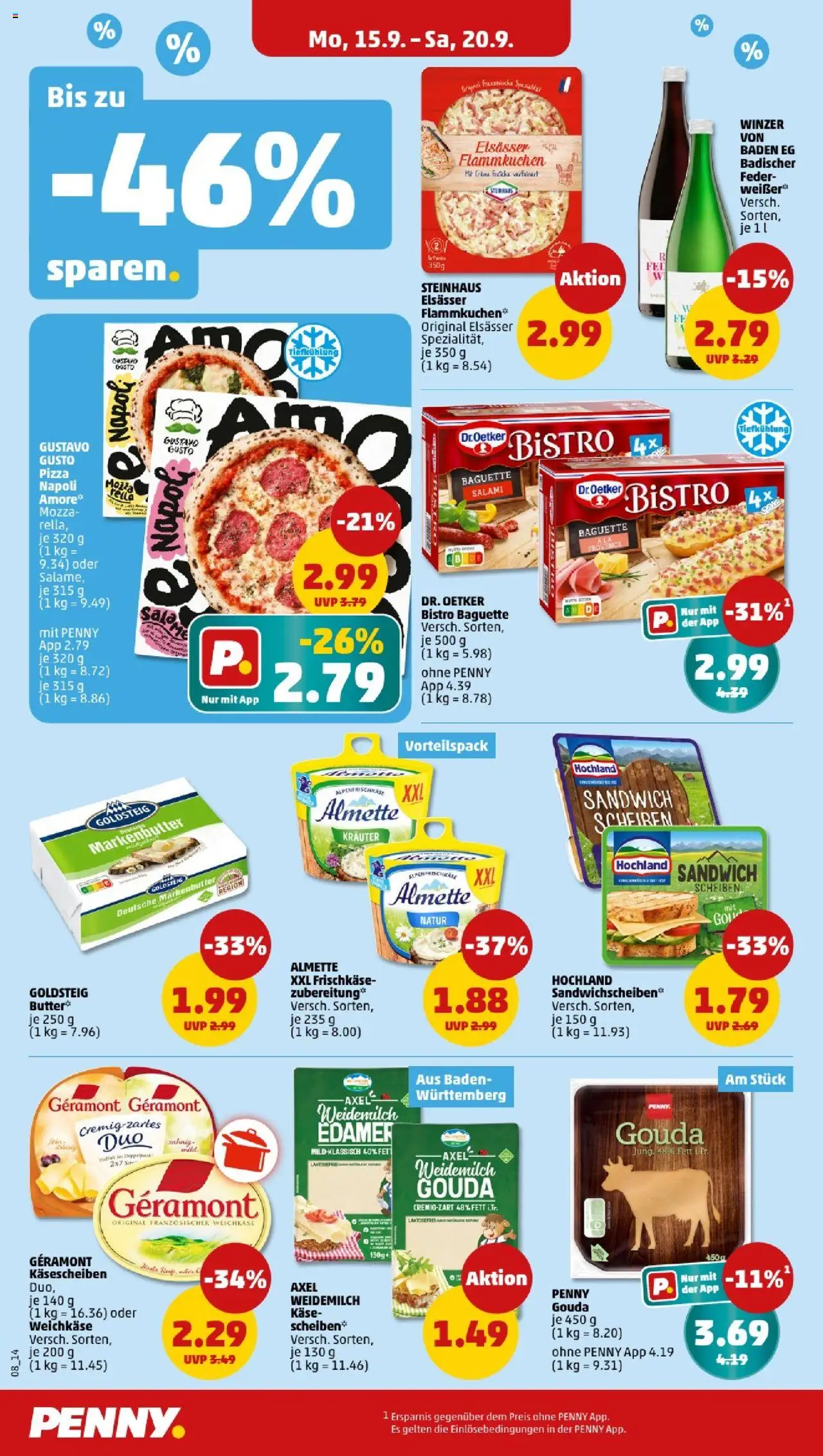 Penny - Baden-Württemberg – gültig ab 15.09.2025 | Seite: 8 | Produkte: Käse, Gouda, Salami, Frischkase