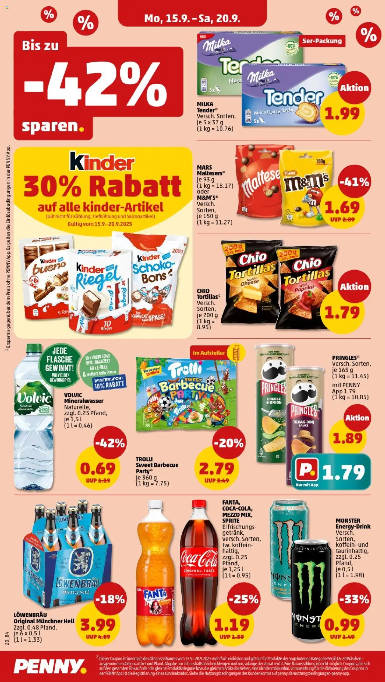Penny - Baden-Württemberg – gültig ab 15.09.2025 | Seite: 20 | Produkte: Milch, M&M's, Mars, Pringles
