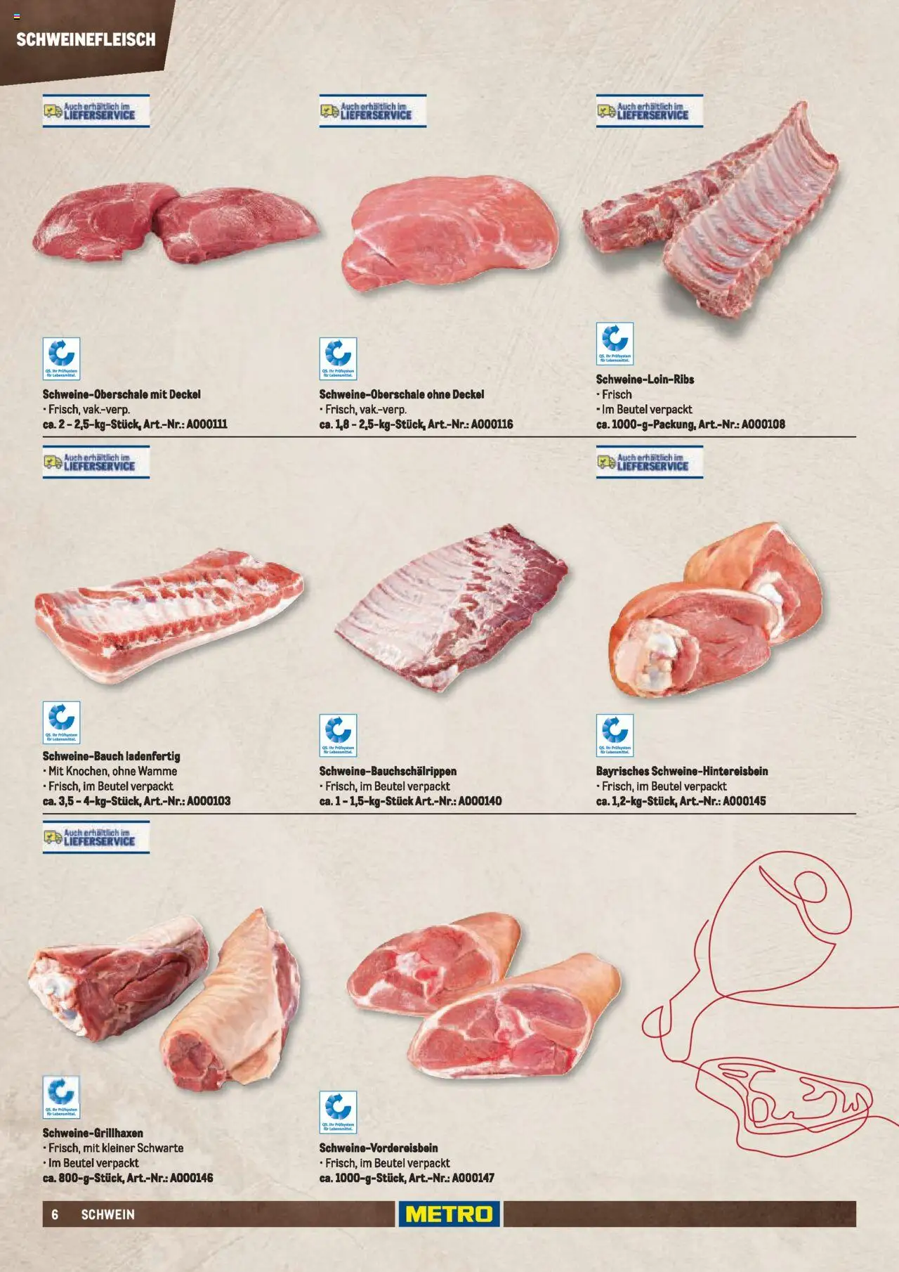Metro  Fleischsortiment – gültig ab 01.05.2025 | Seite: 6 | Produkte: Schweinebauch, Schweinefleisch