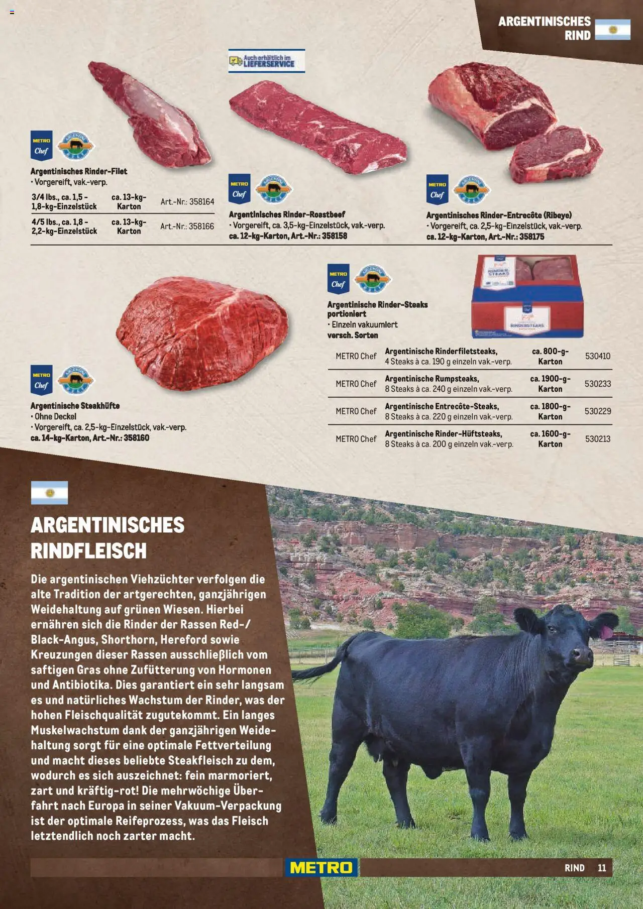 Metro  Fleischsortiment – gültig ab 01.05.2025 | Seite: 11 | Produkte: Roastbeef, Rindfleisch, Steak, Fleisch