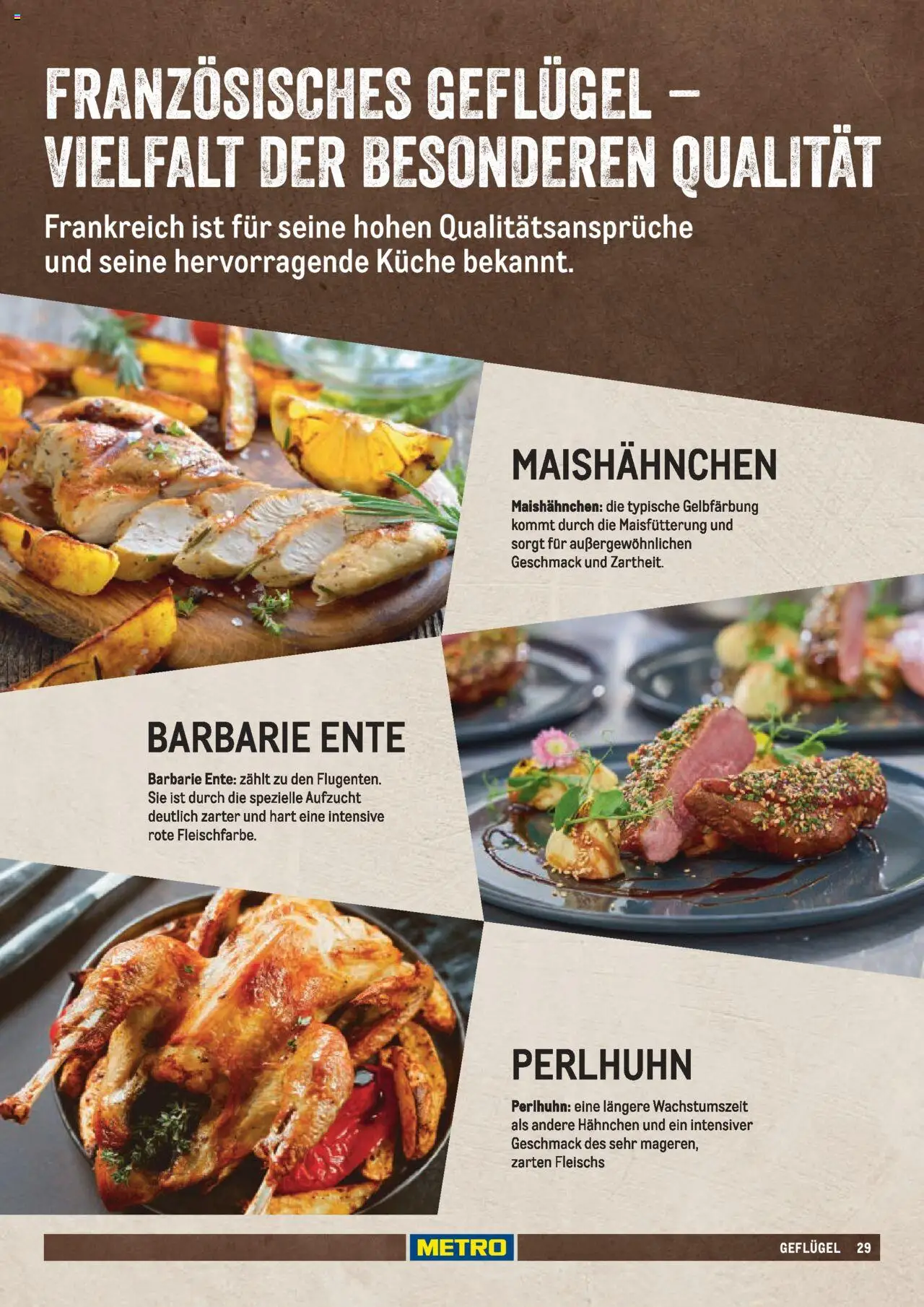 Metro  Fleischsortiment – gültig ab 01.05.2025 | Seite: 29 | Produkte: Hahnchen, Küche, Ente