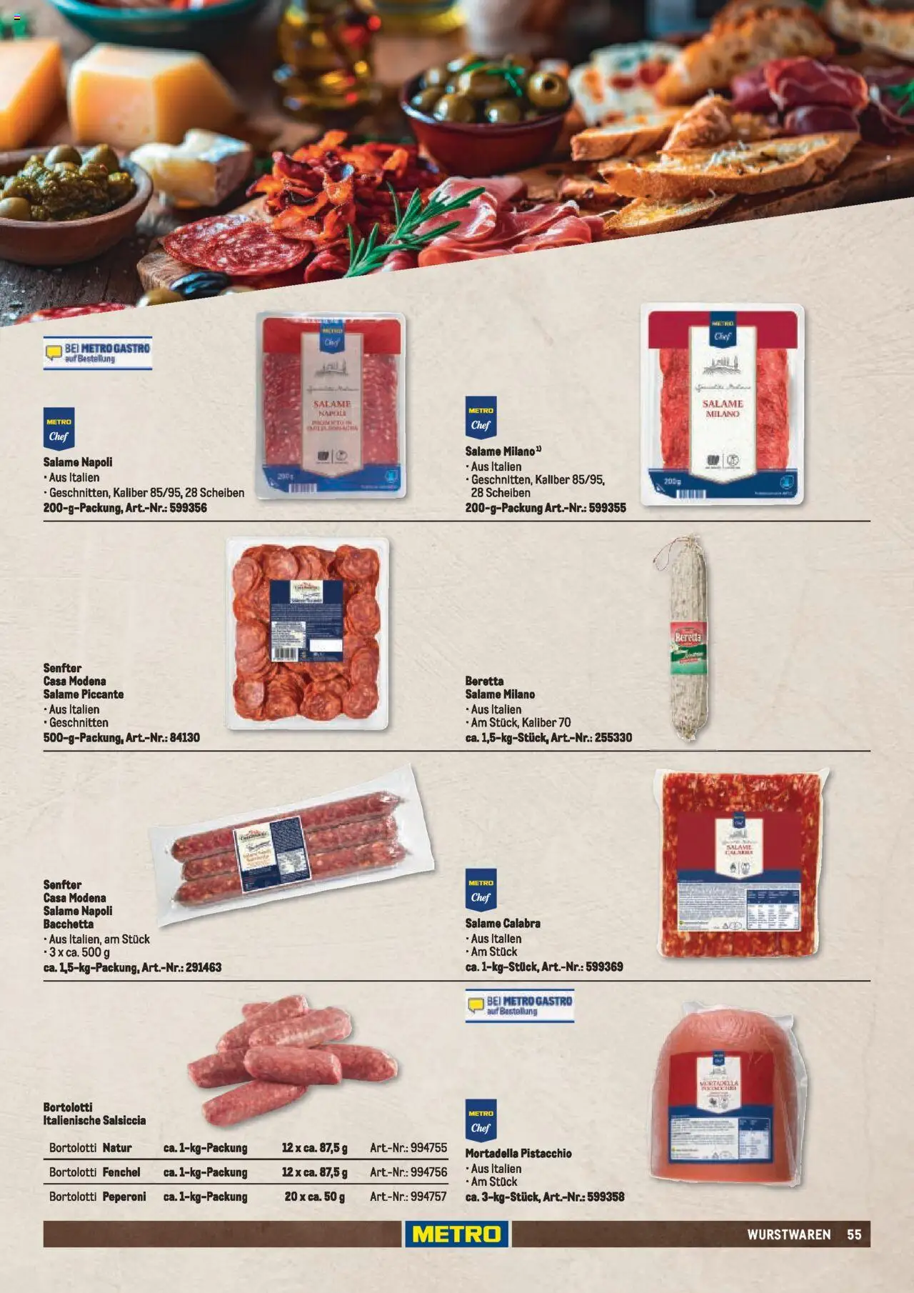 Metro  Fleischsortiment – gültig ab 01.05.2025 | Seite: 55 | Produkte: Salami
