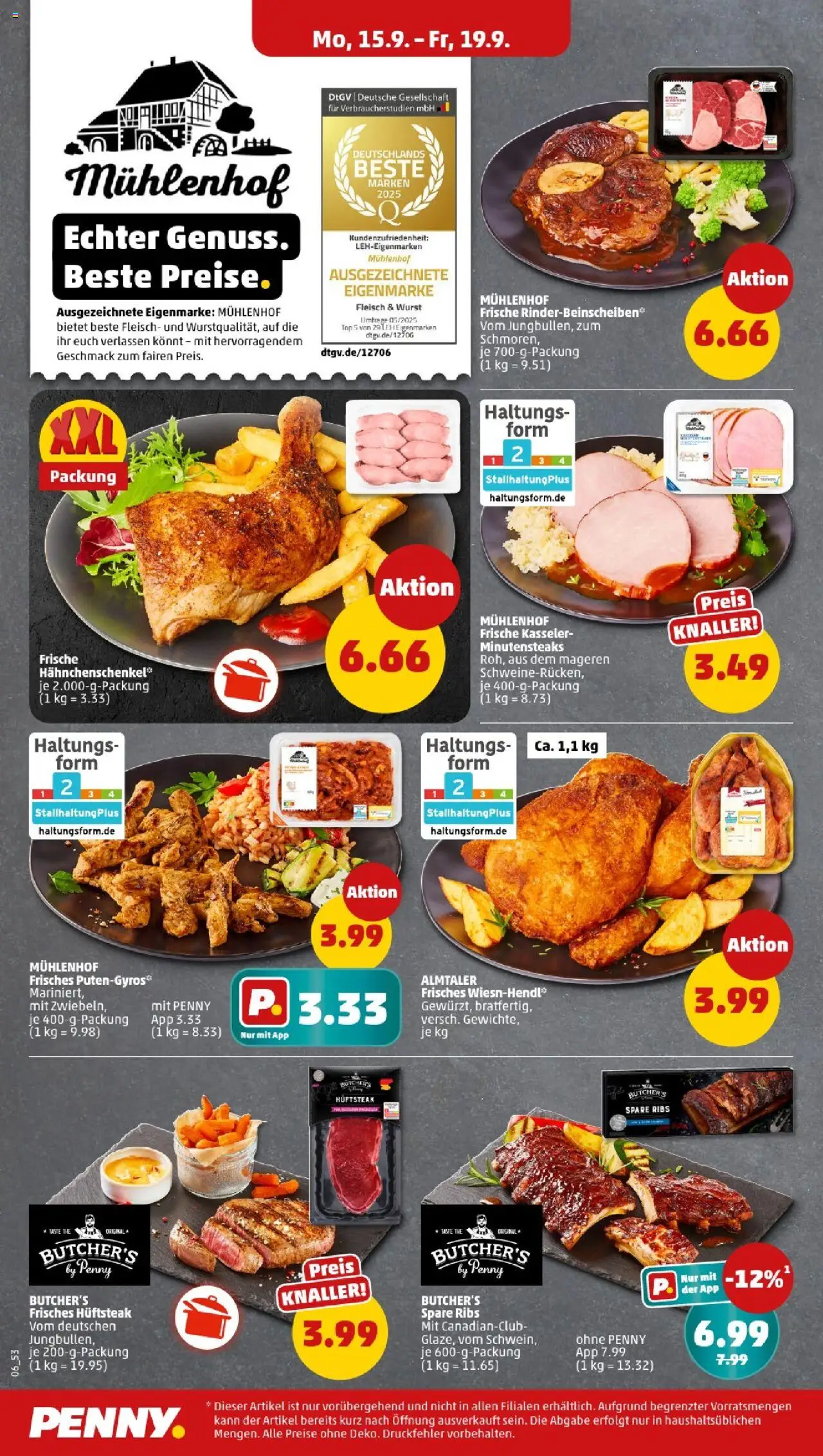 Penny - Thüringen – gültig ab 15.09.2025 | Seite: 6 | Produkte: Top, Hahnchenschenkel, Spare ribs, Wurst