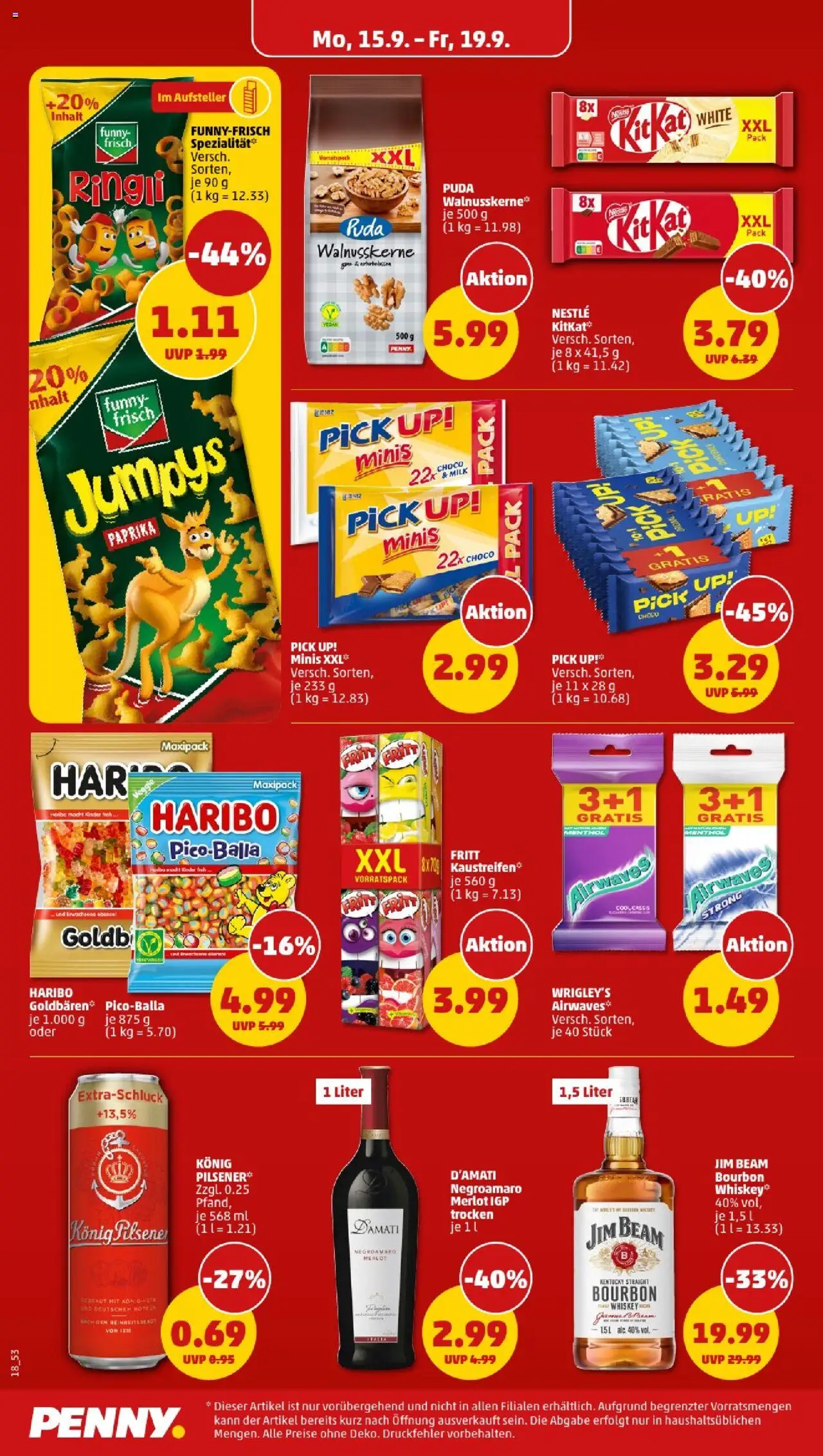 Penny - Thüringen – gültig ab 15.09.2025 | Seite: 18 | Produkte: Jim beam, Konig pilsener, Haribo, Whiskey