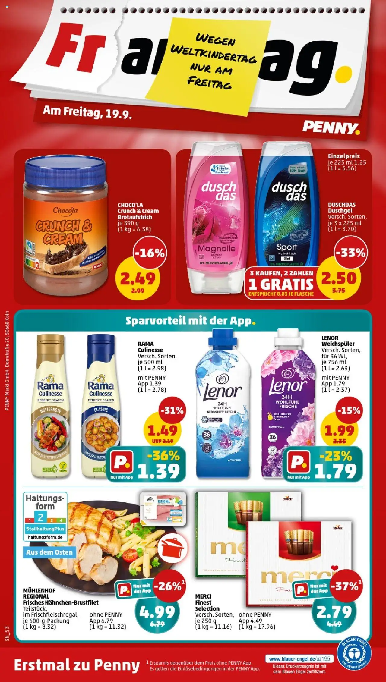 Penny - Thüringen – gültig ab 15.09.2025 | Seite: 40 | Produkte: Merci, Rama, Duft, Duschgel