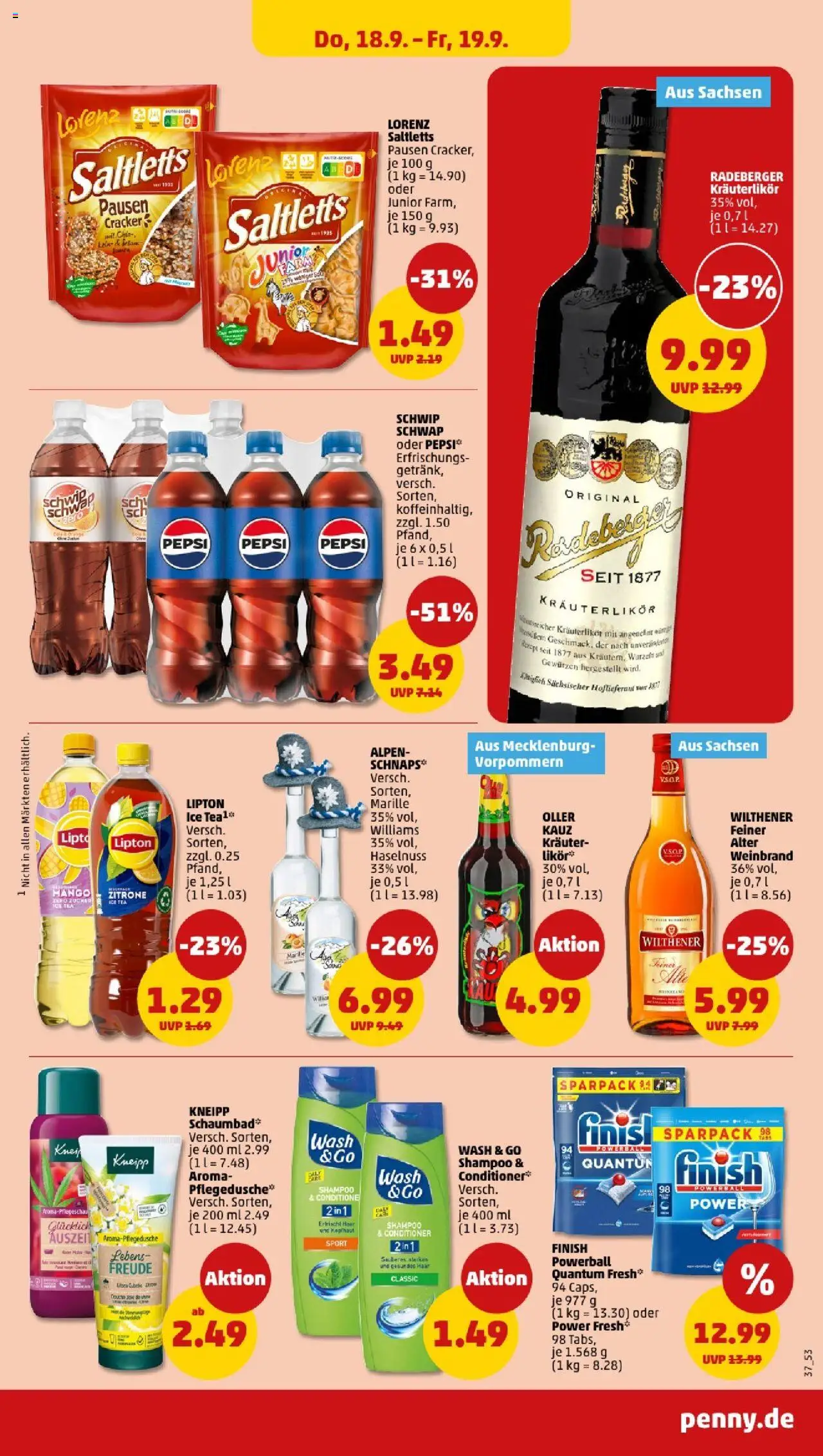 Penny - Thüringen – gültig ab 15.09.2025 | Seite: 39 | Produkte: Likör, Schwip schwap, Zitrone, Pepsi