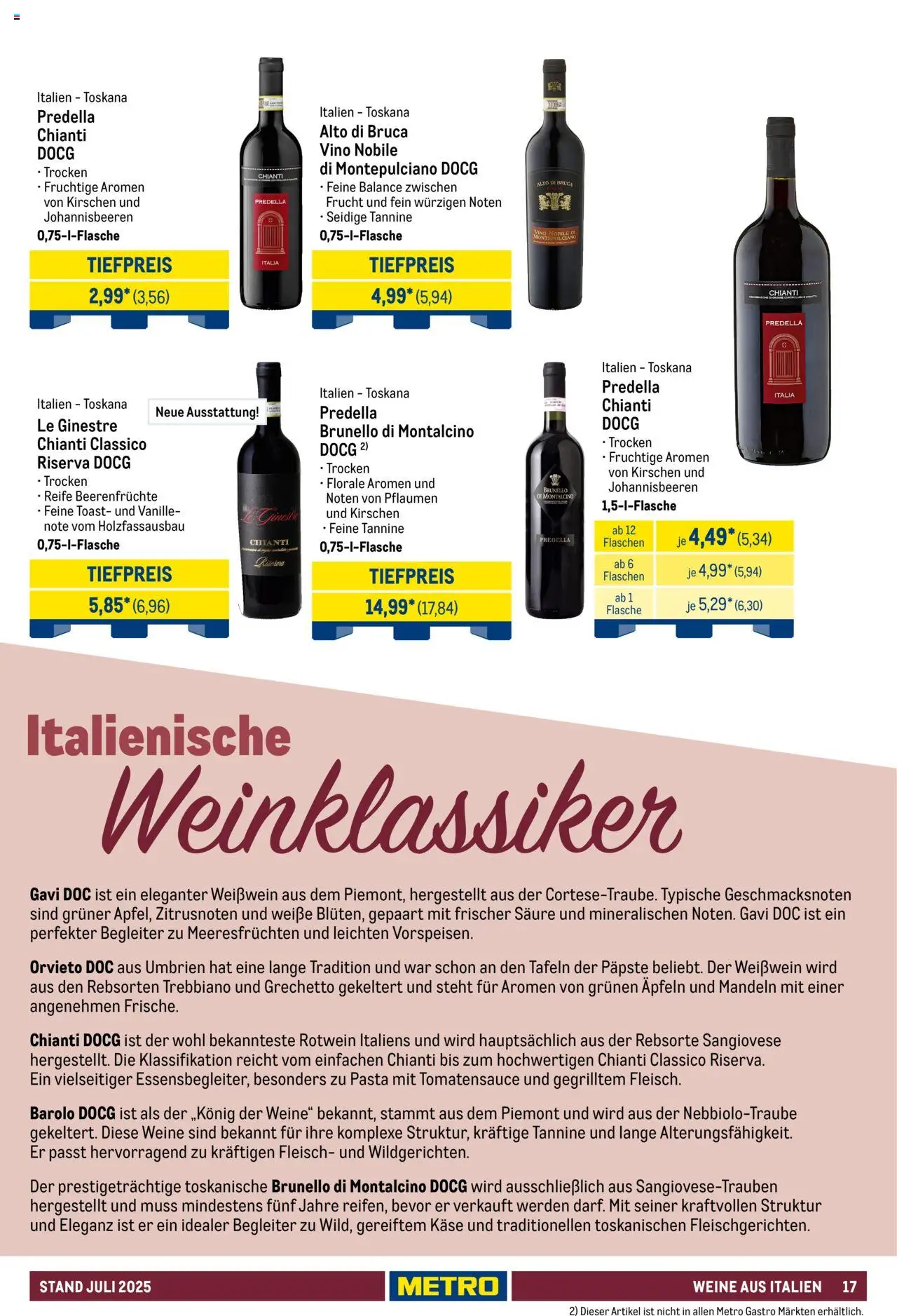 Metro - Hauswein Katalog – gültig ab 01.07.2025 | Seite: 17 | Produkte: Toast, Mandeln, Pasta, Fleisch