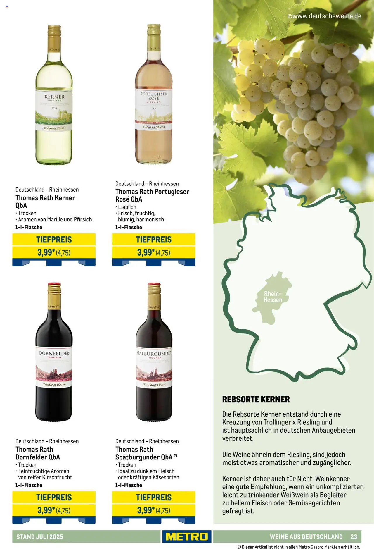 Metro - Hauswein Katalog – gültig ab 01.07.2025 | Seite: 23 | Produkte: Weißwein, Pfirsich, Fleisch