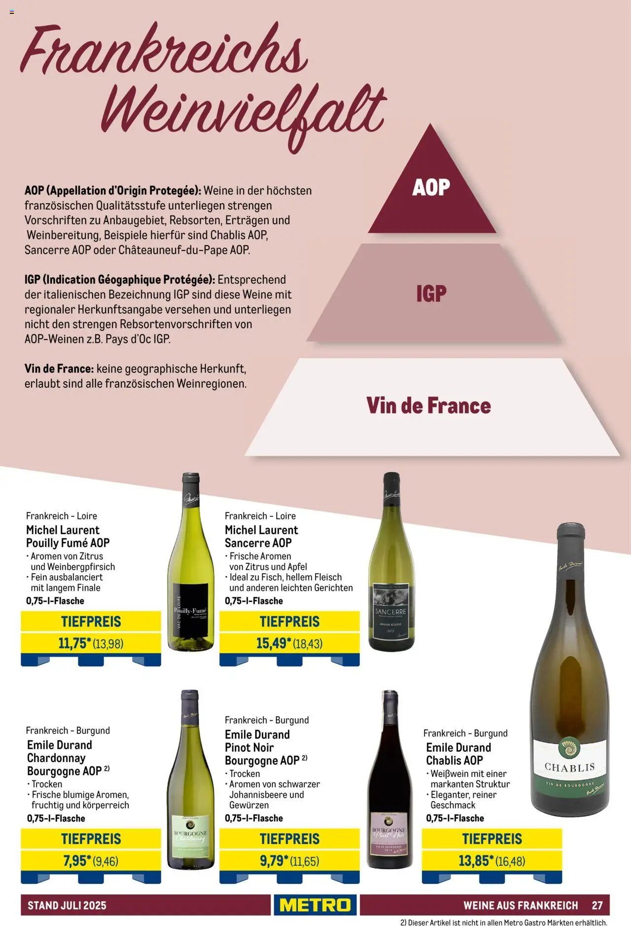 Metro - Hauswein Katalog – gültig ab 01.07.2025 | Seite: 27 | Produkte: Weißwein, Äpfel, Fleisch