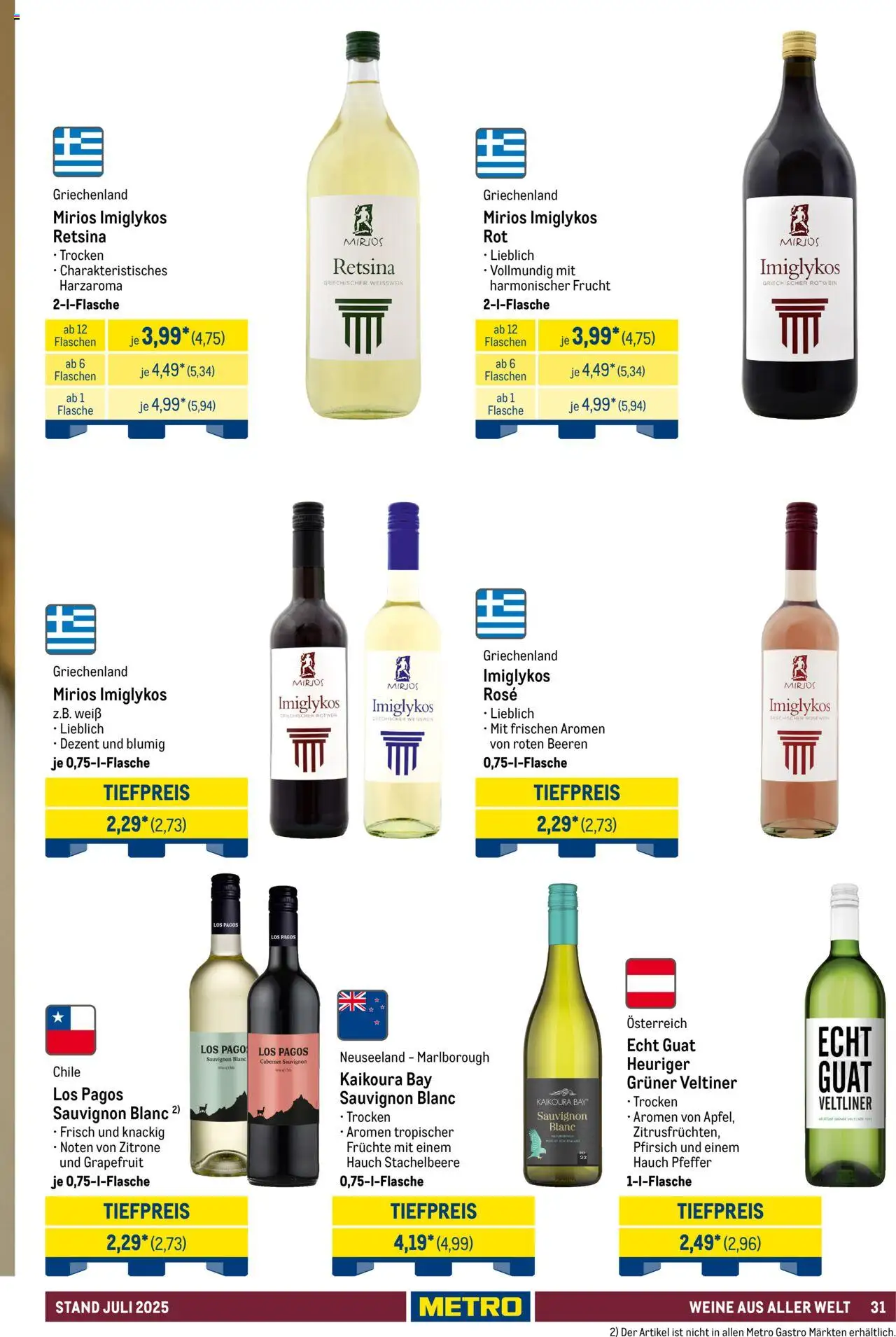 Metro - Hauswein Katalog – gültig ab 01.07.2025 | Seite: 31 | Produkte: Rotwein, Pfeffer, Zitrone, Pfirsich