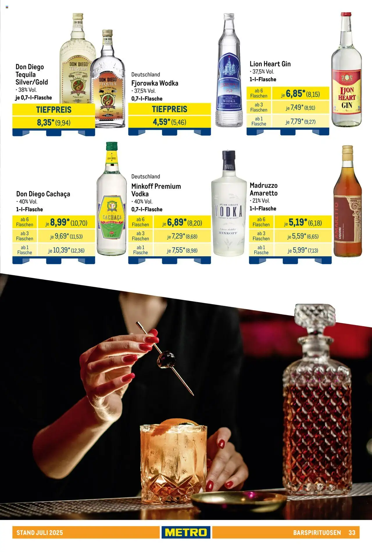 Metro - Hauswein Katalog – gültig ab 01.07.2025 | Seite: 33 | Produkte: Tequila, Vodka, Gin, Wodka