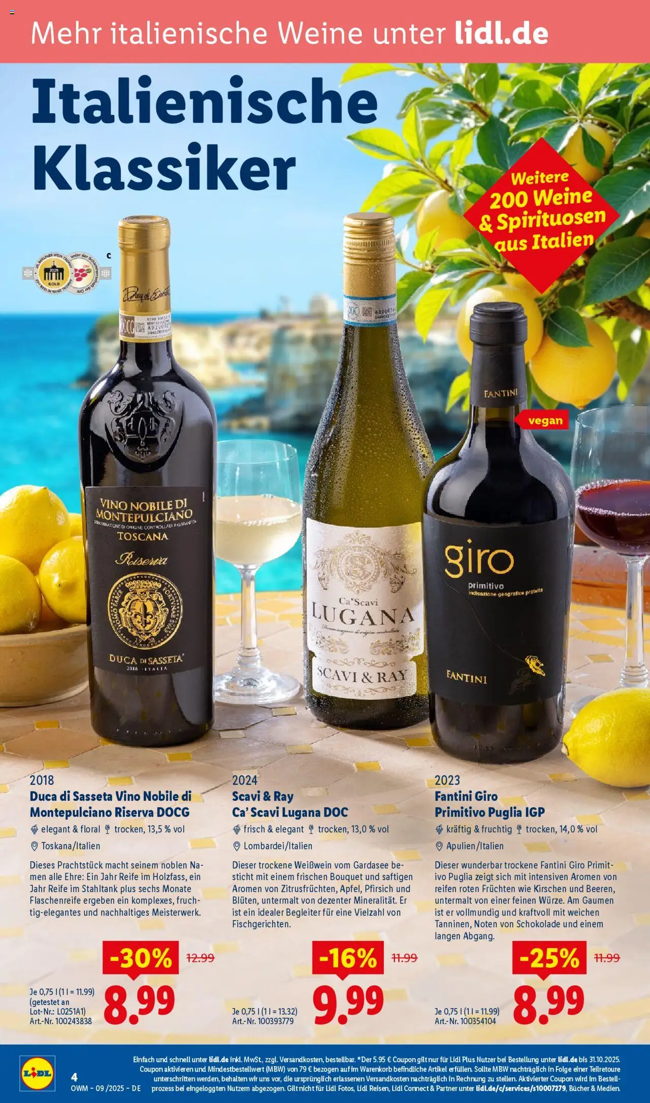 Lidl Wein & Spirituosen im Onlineshop – gültig ab 01.09.2025 | Seite: 4 | Produkte: Schokolade, Weißwein, Kirschen, Pfirsich