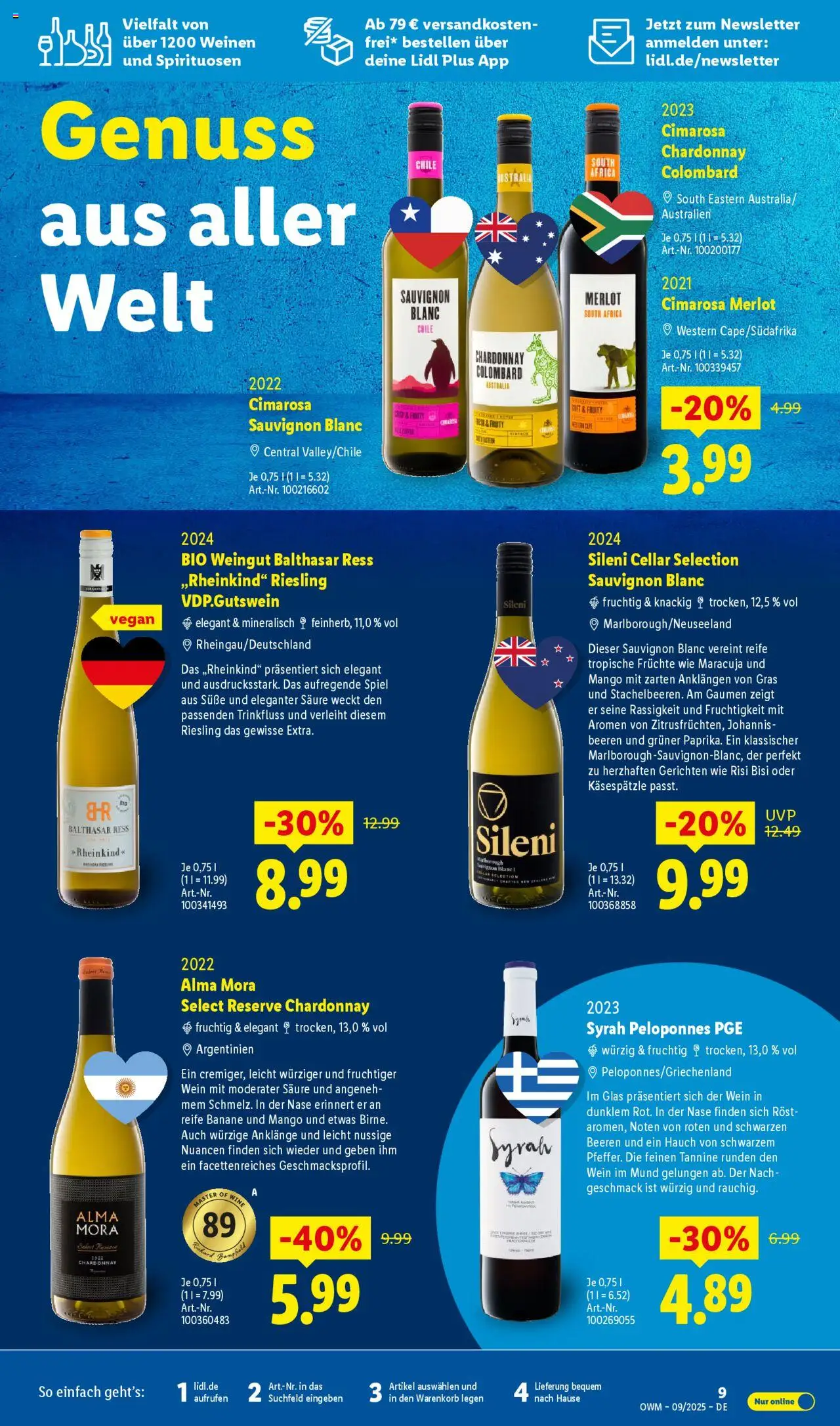 Lidl Wein & Spirituosen im Onlineshop – gültig ab 01.09.2025 | Seite: 9 | Produkte: Spiel, Merlot, Mango, Wein