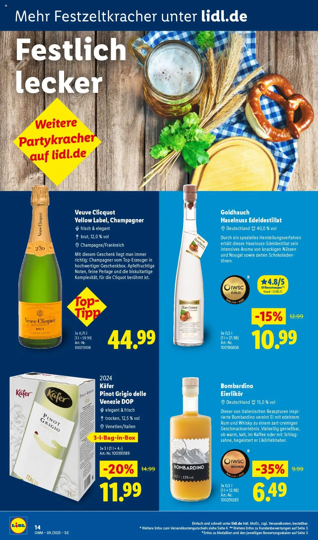 Lidl Wein & Spirituosen im Onlineshop – gültig ab 01.09.2025 | Seite: 14 | Produkte: Top, Whisky, Kaffee, Rum